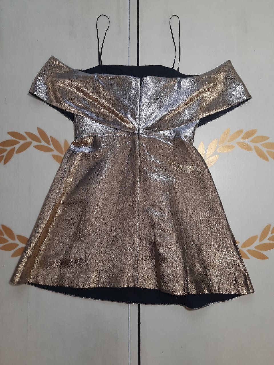 Designer × Sandro Sandro Dress Size S NWT Gold Metallic Open Shoulders Size S / US 4 / IT 40 - 7 Thumbnail
