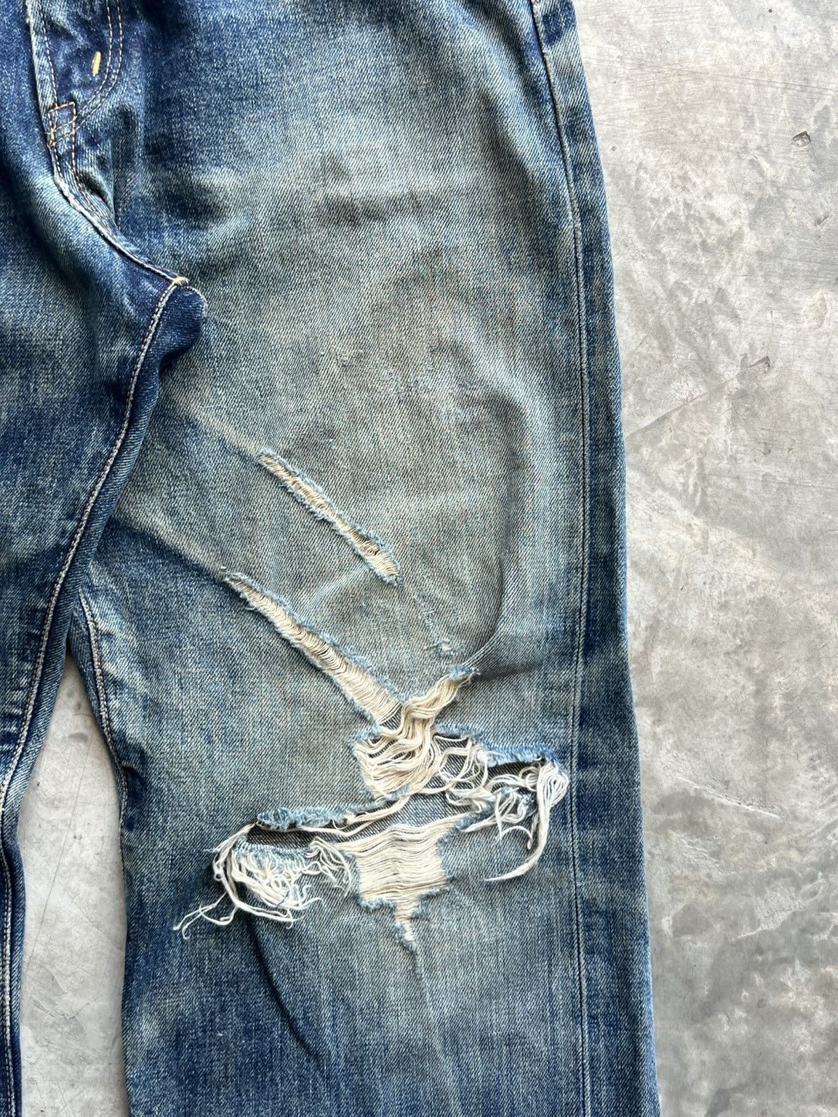 Edwin Vintage Edwin 505 Selvedge Distressed Denim Jeans Size US 31 - 10 Thumbnail