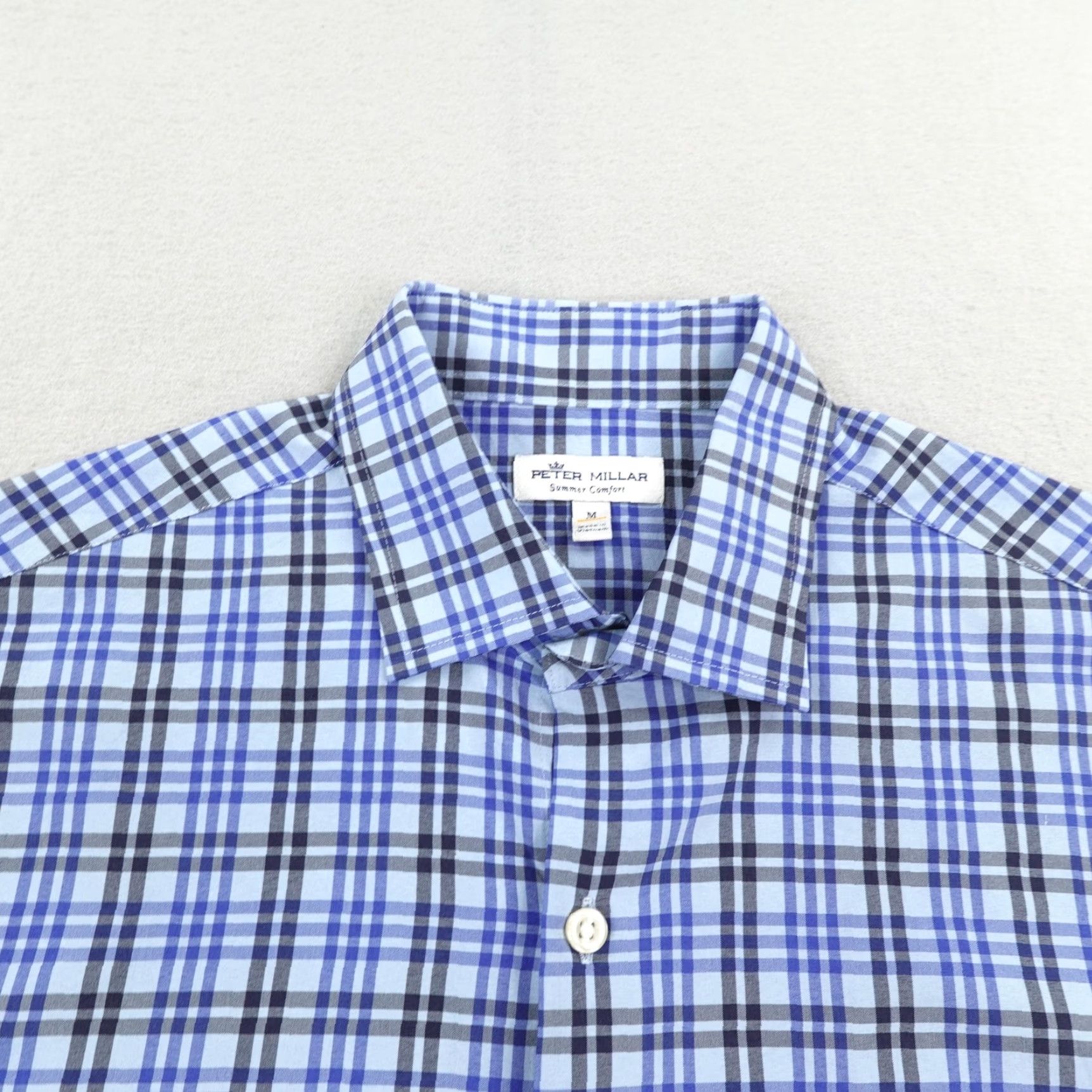 Peter Millar Peter Millar Shirt Mens Medium Blue Plaid Summer Comfort Performance Button Up Size US M / EU 48-50 / 2 - 2 Thumbnail