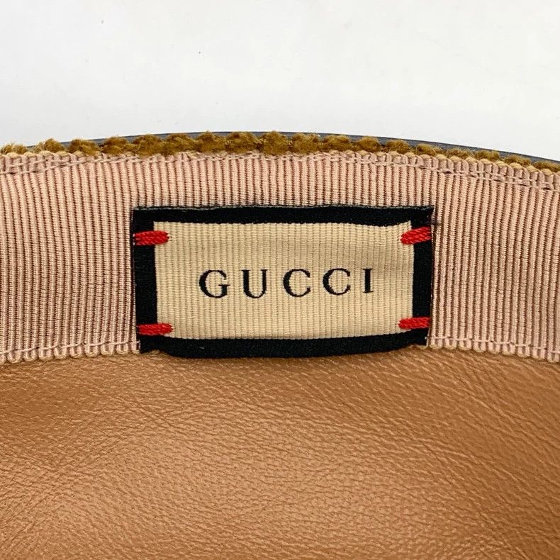 Gucci Gucci Dark brown cotton leather stitching horse buckle vel Size ONE SIZE - 8 Thumbnail