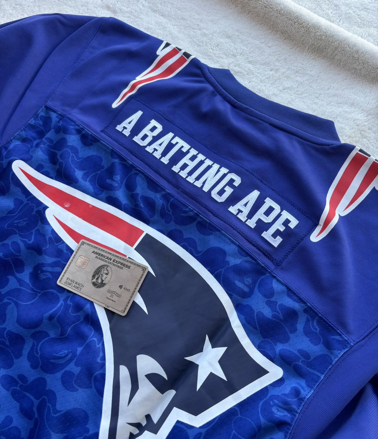 Bape × NFL Bape x NFL Patriots Blue Camo Jersey Size US L / EU 52-54 / 3 - 5 Thumbnail