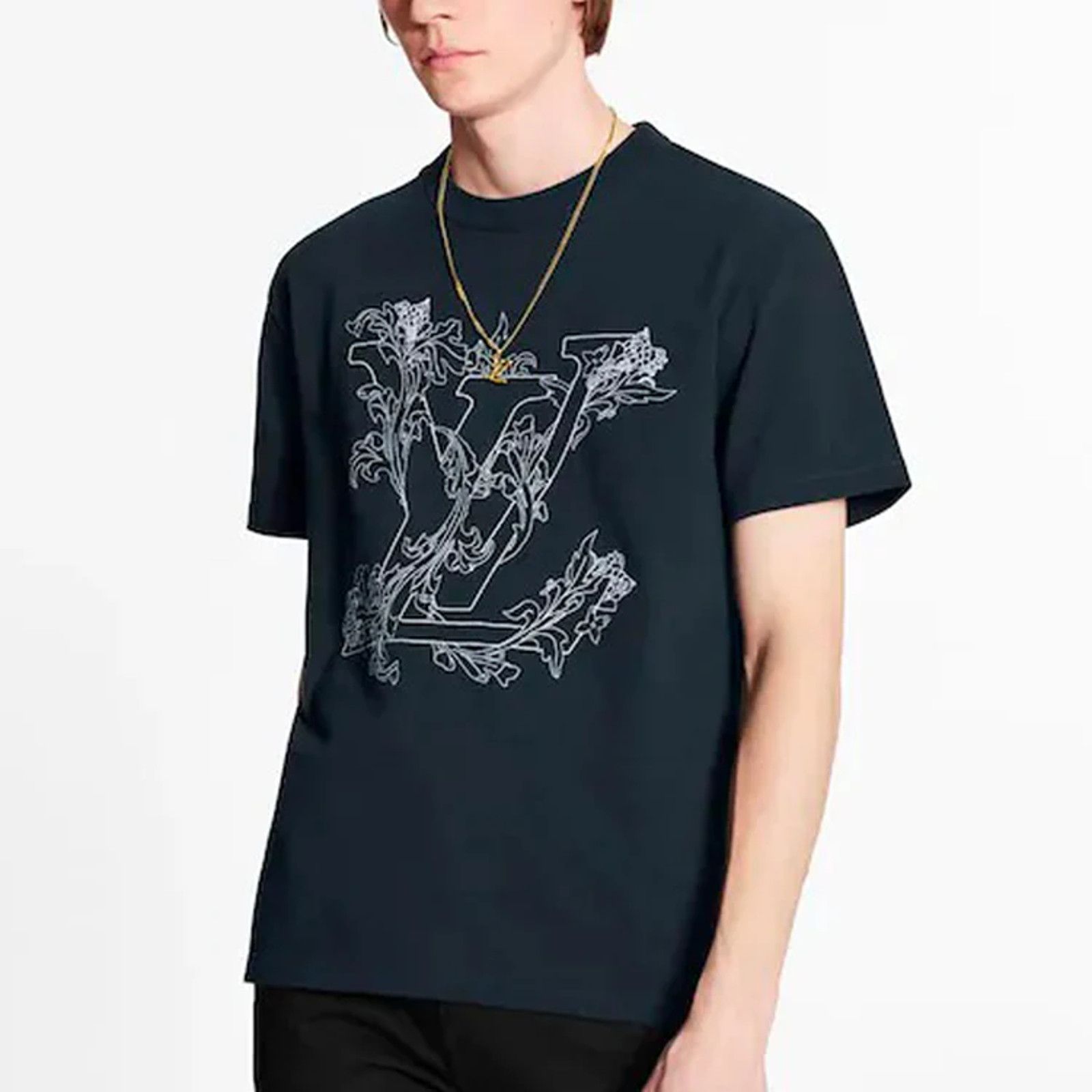 Louis Vuitton Louis Vuitton Embroidered Logo Short Sleeve T-Shirt Medium M Size US M / EU 48-50 / 2 - 7 Thumbnail