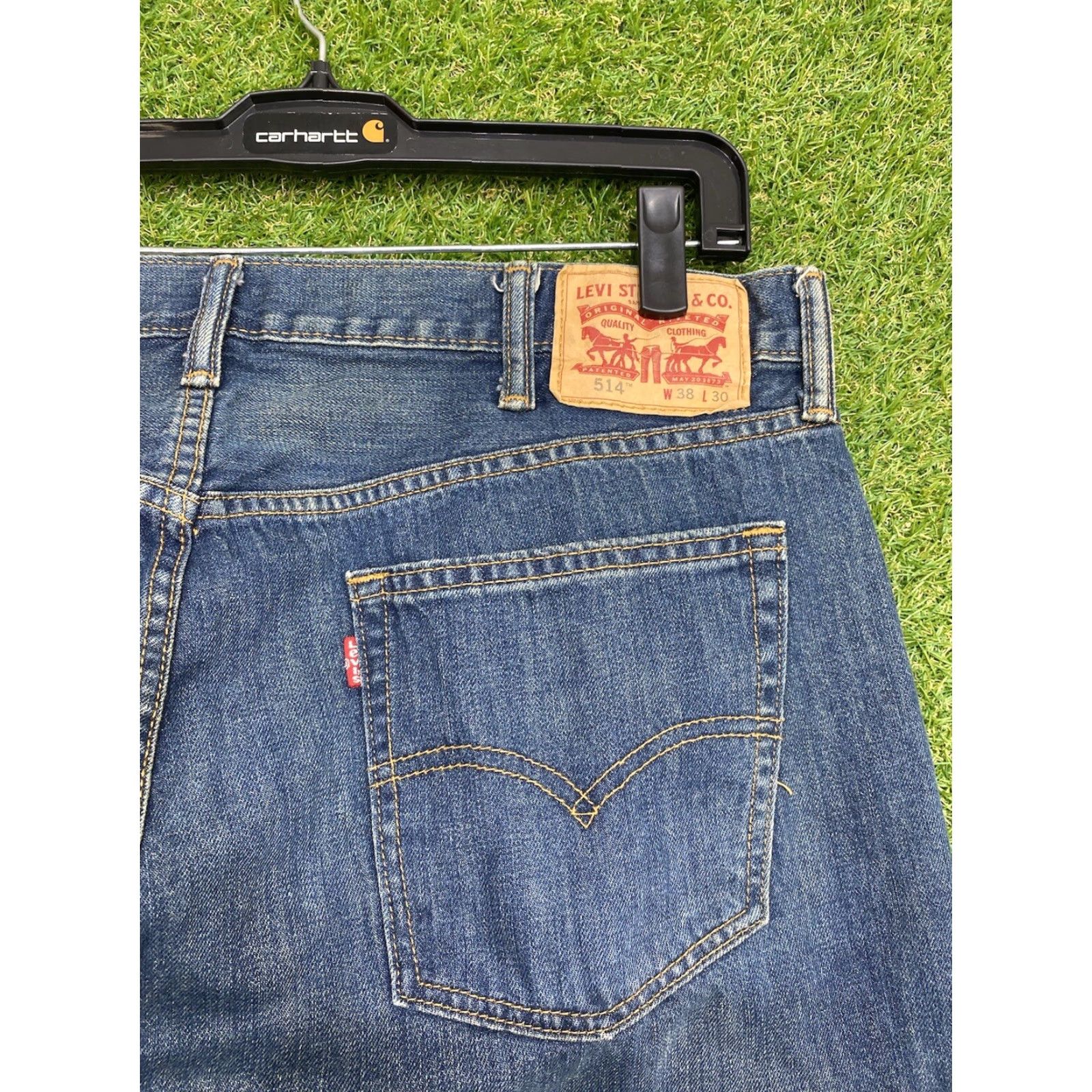 Levi's VINTAGE Levis 514 Jeans Mens 38x30 Slim Straight Whiskered Fade Dark Wash Casual Size US 38 / EU 54 - 3 Thumbnail