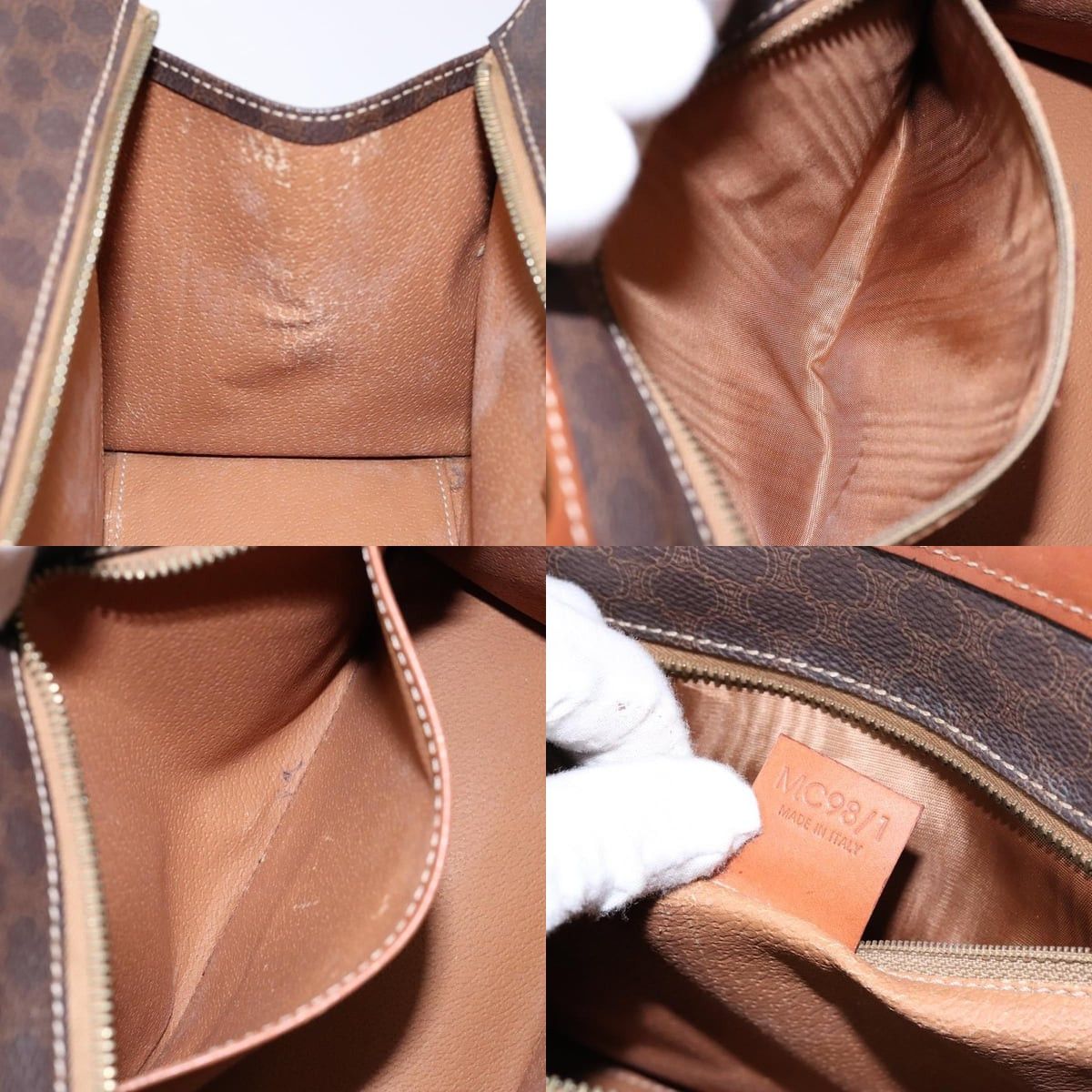 Celine CELINE Macadam Canvas Hand Bag Pvc Leather Brown Gold Size ONE SIZE - 12 Thumbnail