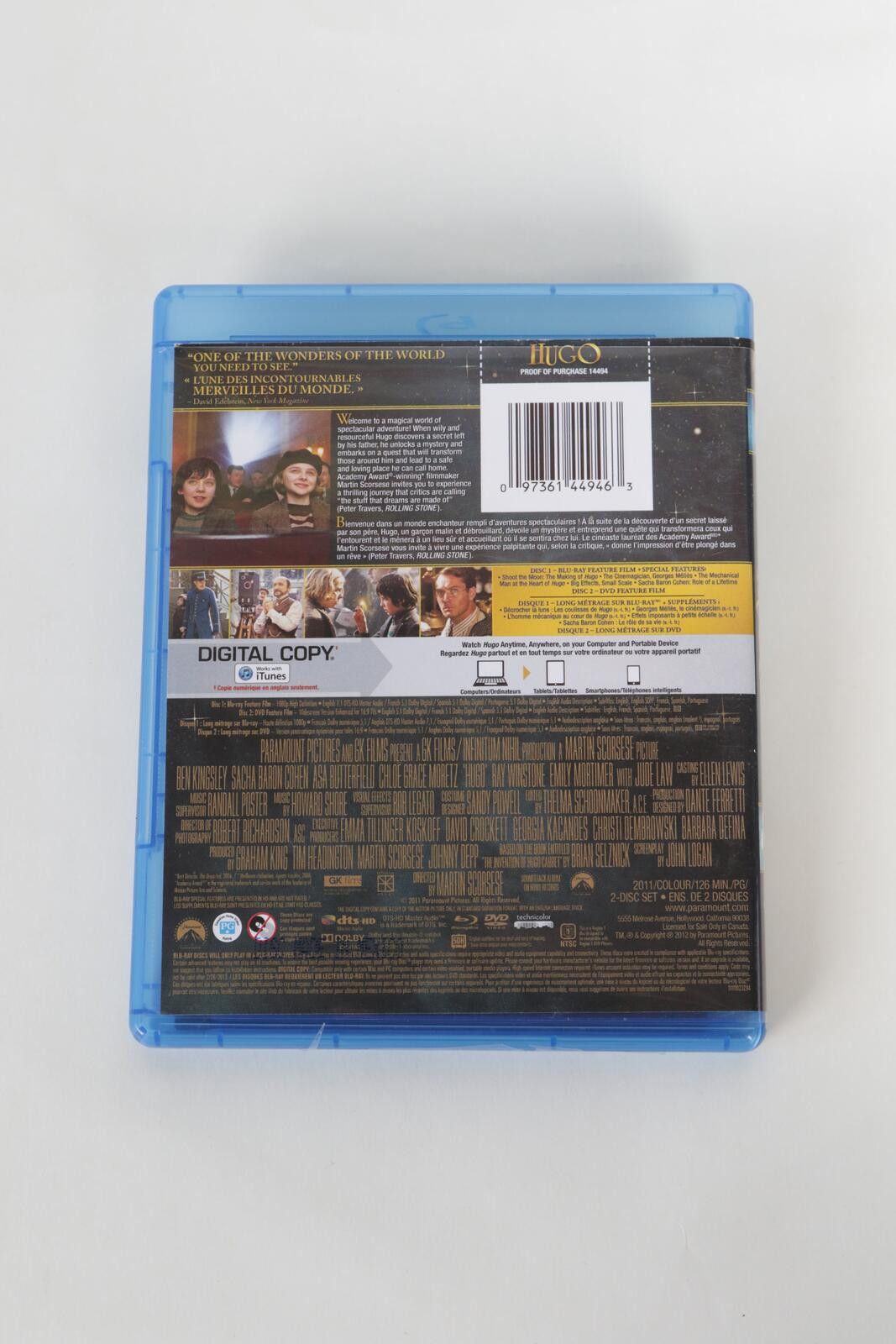 Other 2011' Blu-Ray Hugo A Martin Scorsese Picture DVD Size ONE SIZE - 2 Thumbnail