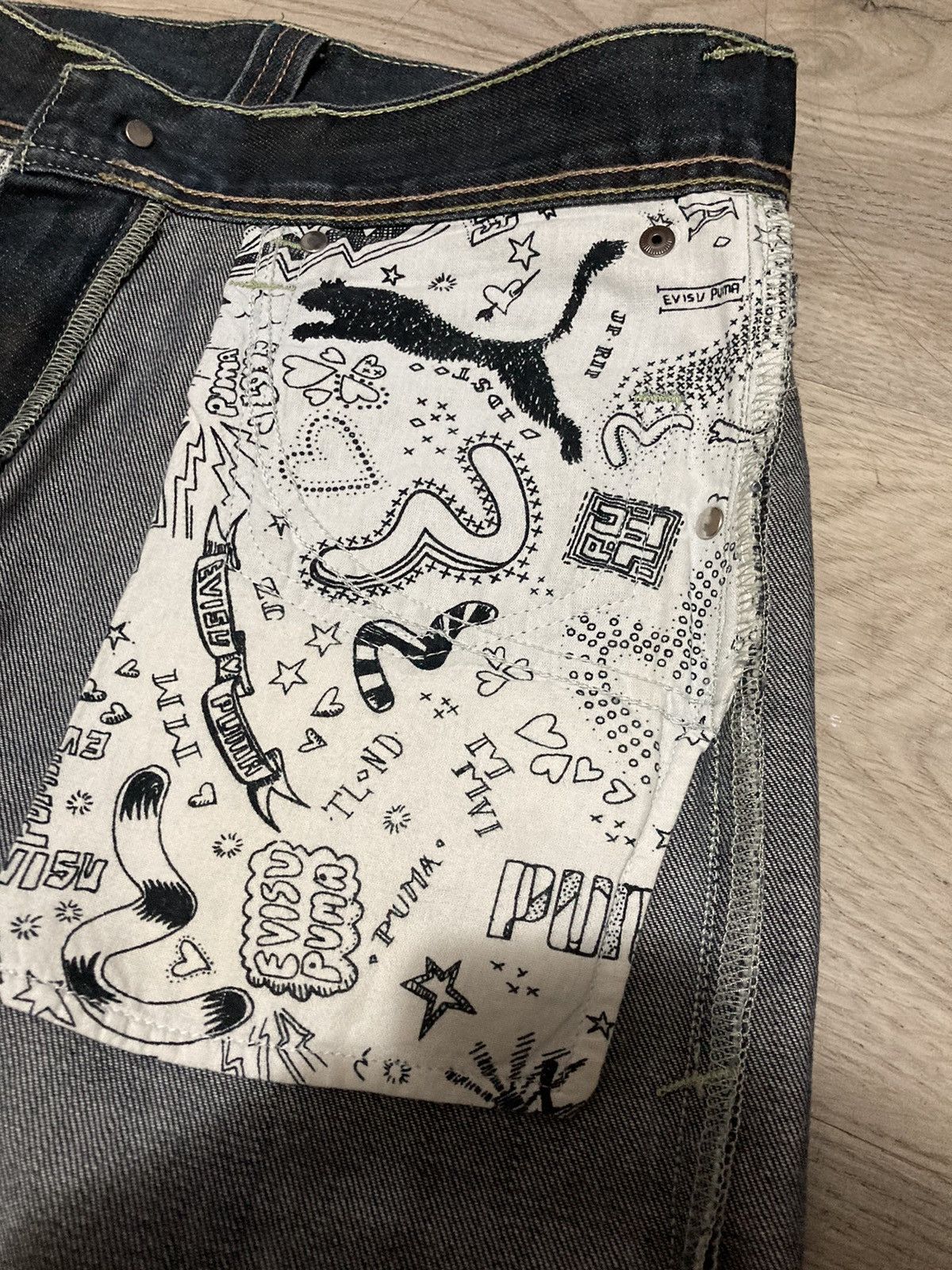 Evisu × Puma × Vintage Evisu x Puma Vintge denim pants jeans Size US 30 / EU 46 - 9 Thumbnail