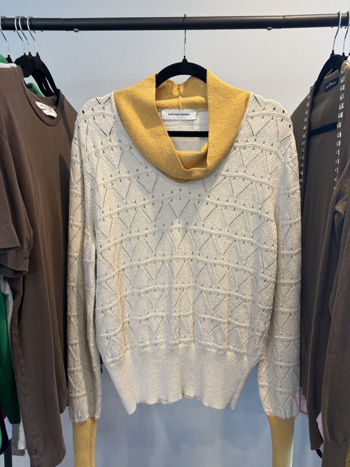 Kiko Kostadinov Kiko Kostadinov SS24 Yellow & Beige Brecht Turtleneck 🇧🇬 Size US M / EU 48-50 / 2 - 3 Thumbnail