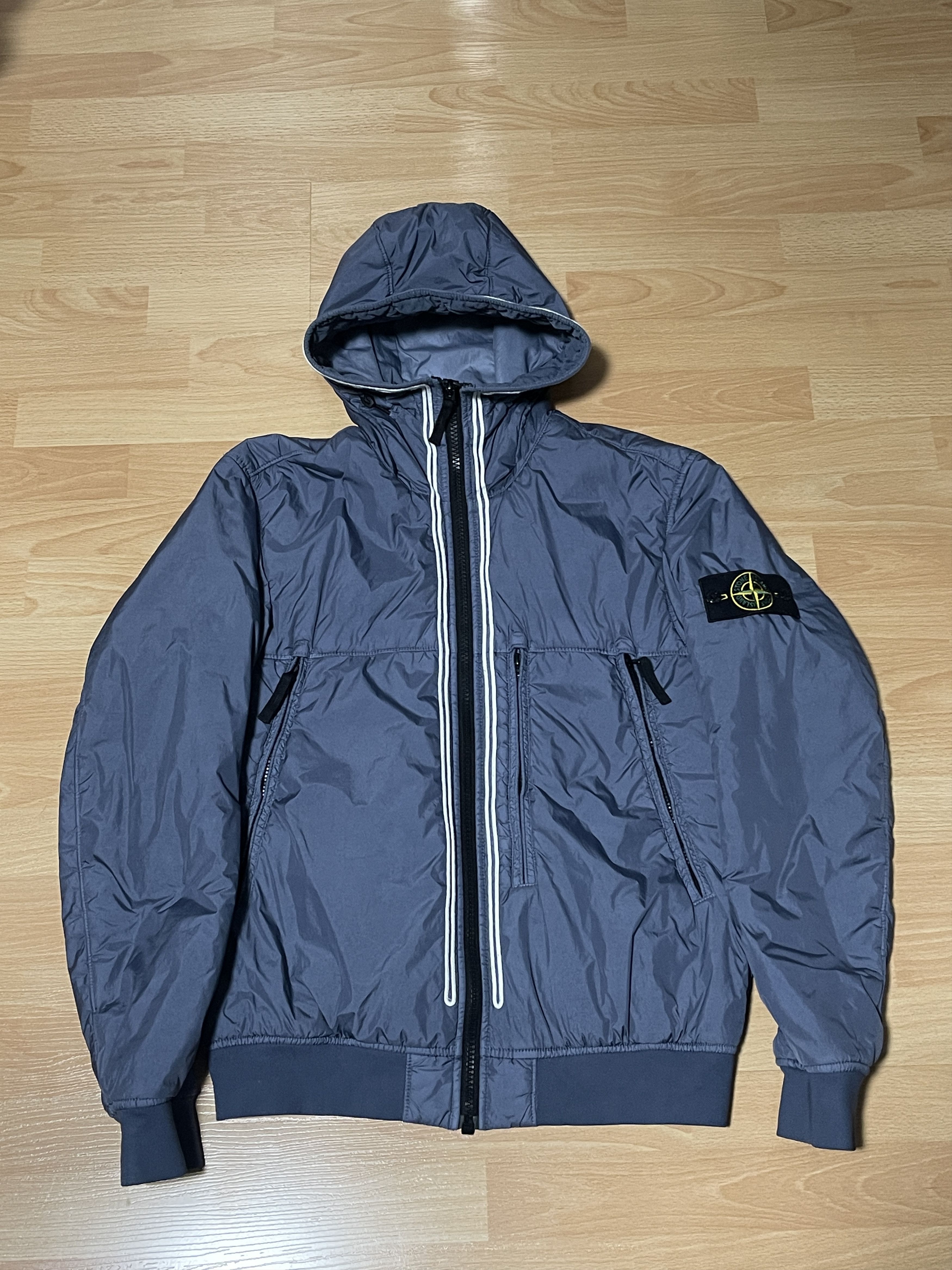 image of Stone Island 44523 Garment Dyed Crinkle Reps Ny in Blue, Men's (Size Large)