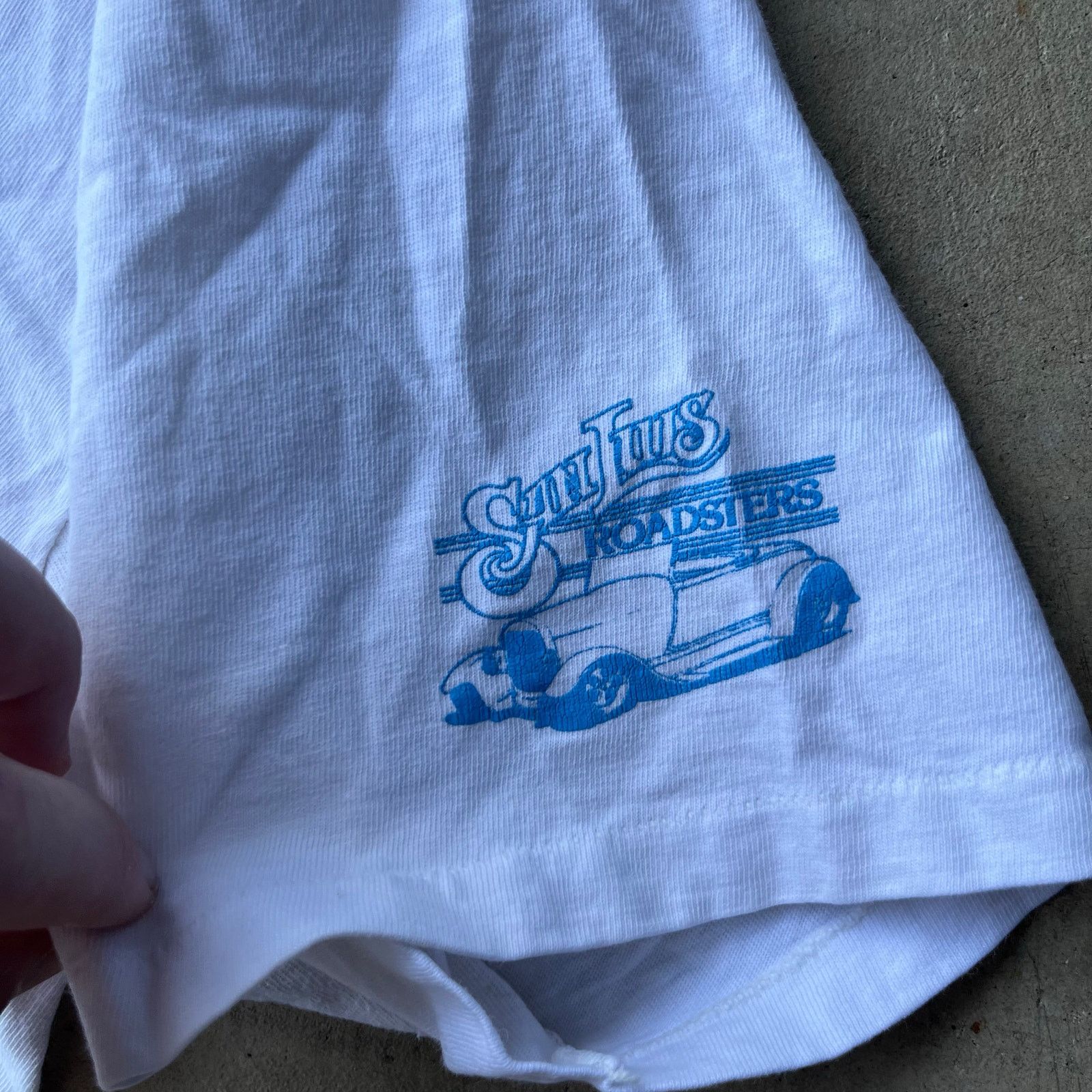 Vintage VINTAGE 80S ROADSTERS WHITE ART TEE SHIRT GRAPHIC XL Size US XL / EU 56 / 4 - 5 Thumbnail