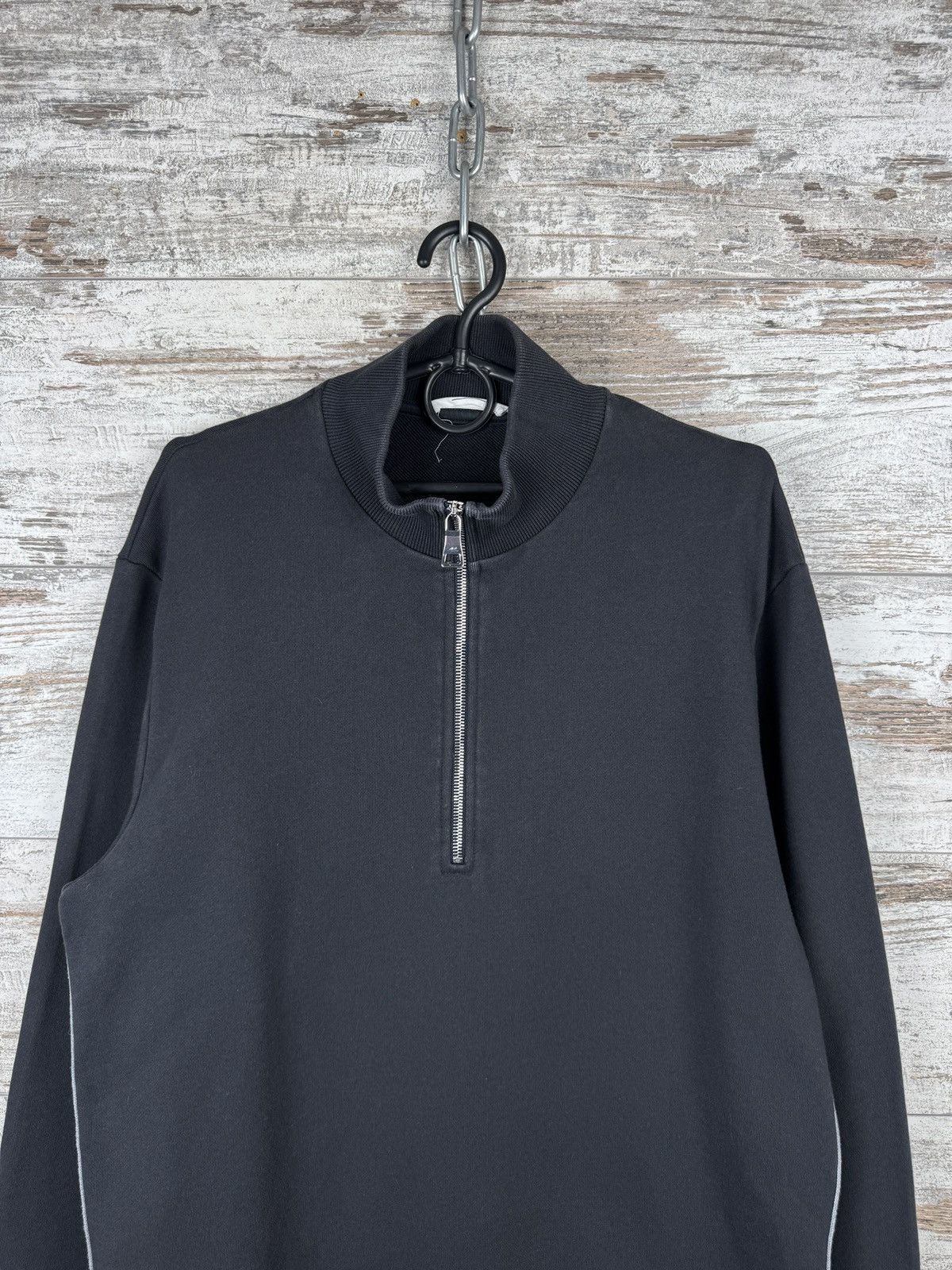 Mr P. Mens Mr P. porter 1/3 zip sweatshirt jacket luxury grey Size US XL / EU 56 / 4 - 2 Thumbnail