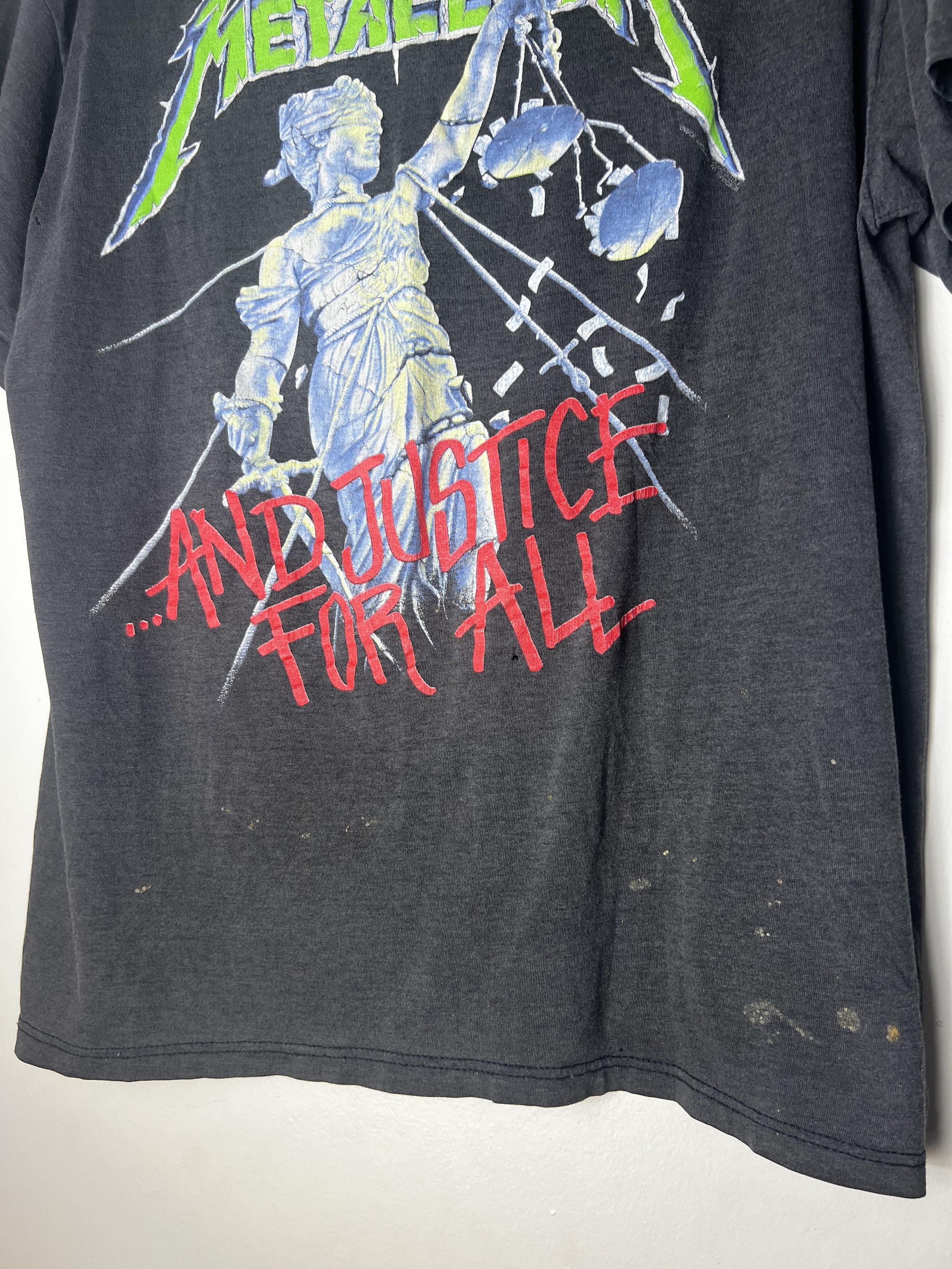 Vintage Vintage 1980's Metallica "...And Justice for All" Tour Tee Size US XL / EU 56 / 4 - 5 Thumbnail