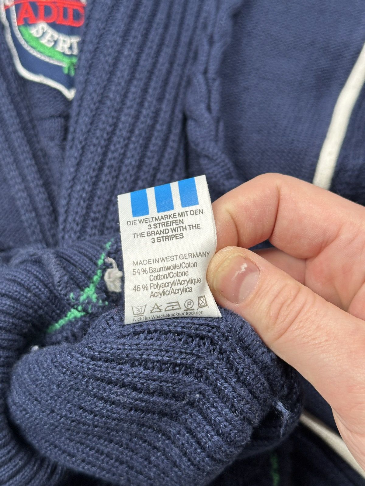 Adidas Vintage Adidas Exclusive Club Cable Knit Sweater Germany 80s Size US XL / EU 56 / 4 - 8 Thumbnail