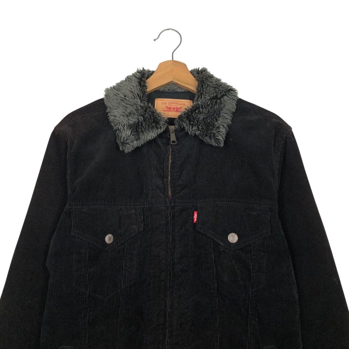 Levi's 📌Vintage Biker Chore Jacket Levi's Corduroy Mink Fur Collar Size US L / EU 52-54 / 3 - 4 Thumbnail