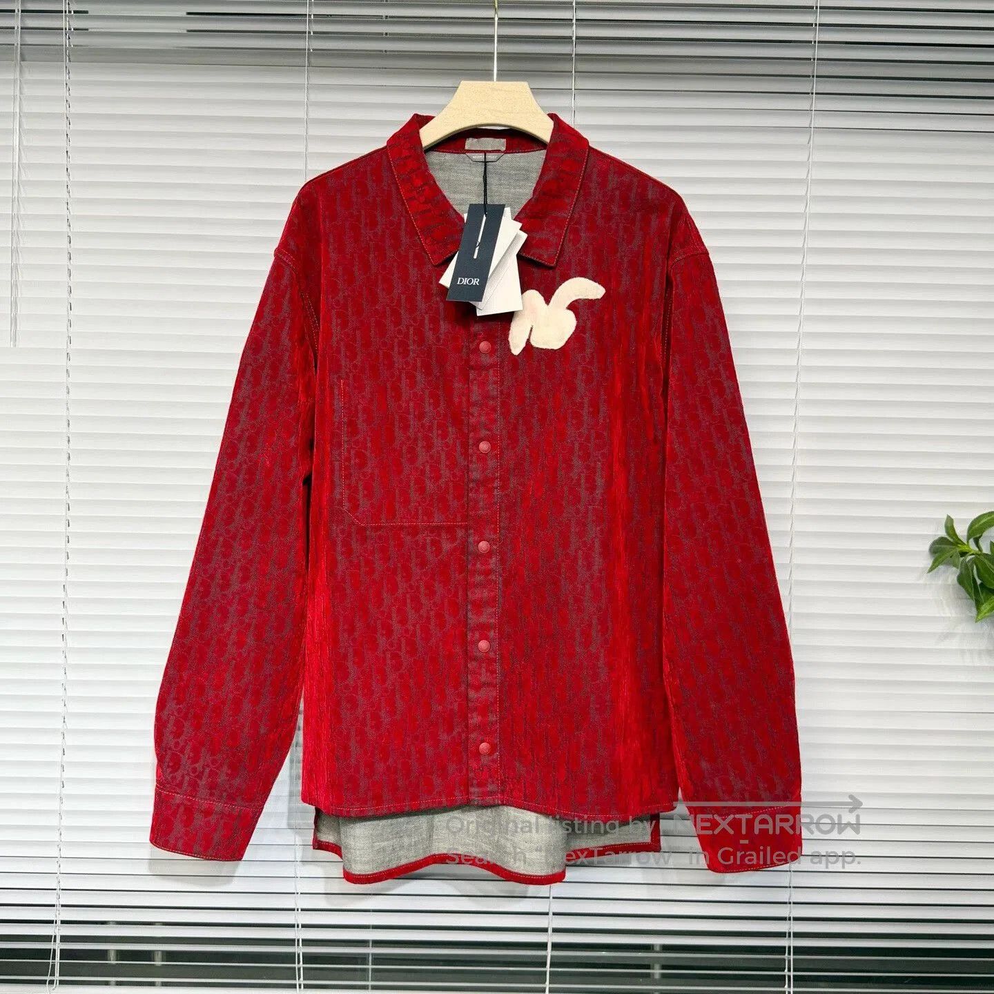 Dior dior red denim shirt with rabbit embroidery. Size US XXL / EU 58 / 5 - 1 Thumbnail