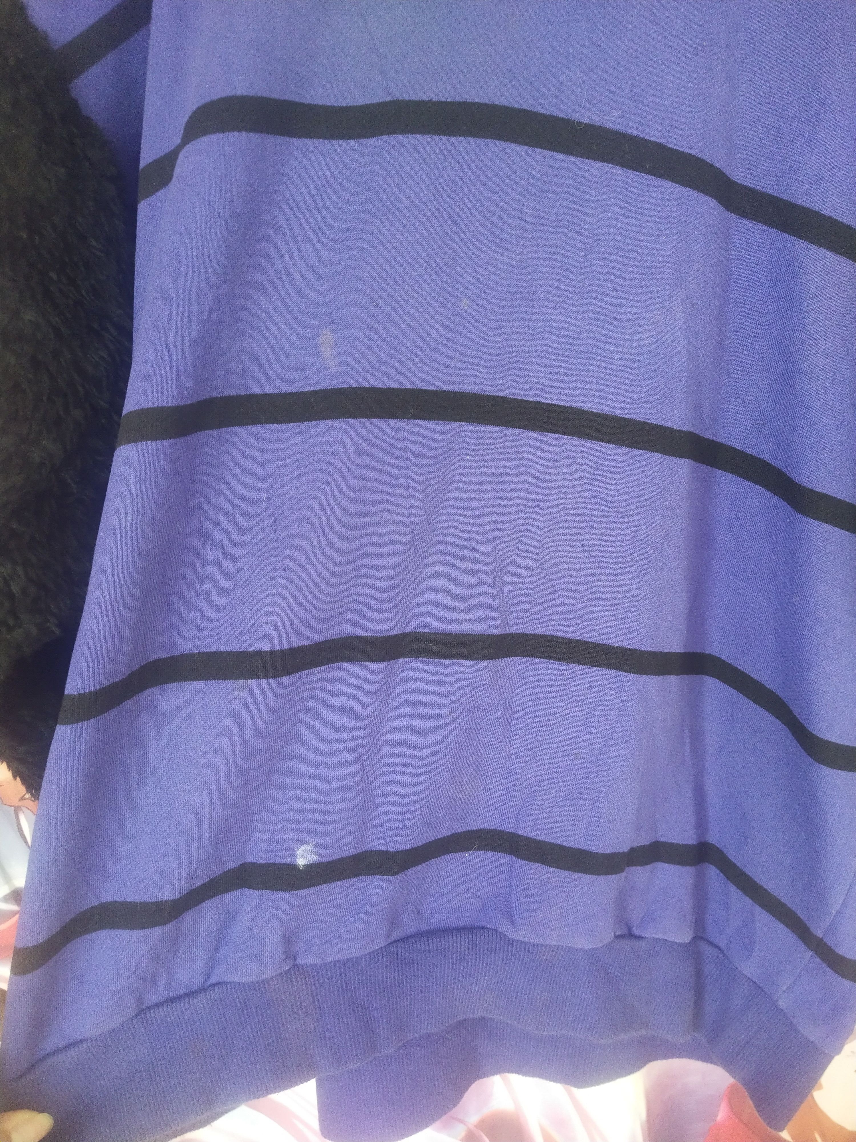 SHAREEF 2000s Shareef Japan Purple Striped Fleece Oversized Hoodie Size US L / EU 52-54 / 3 - 4 Thumbnail