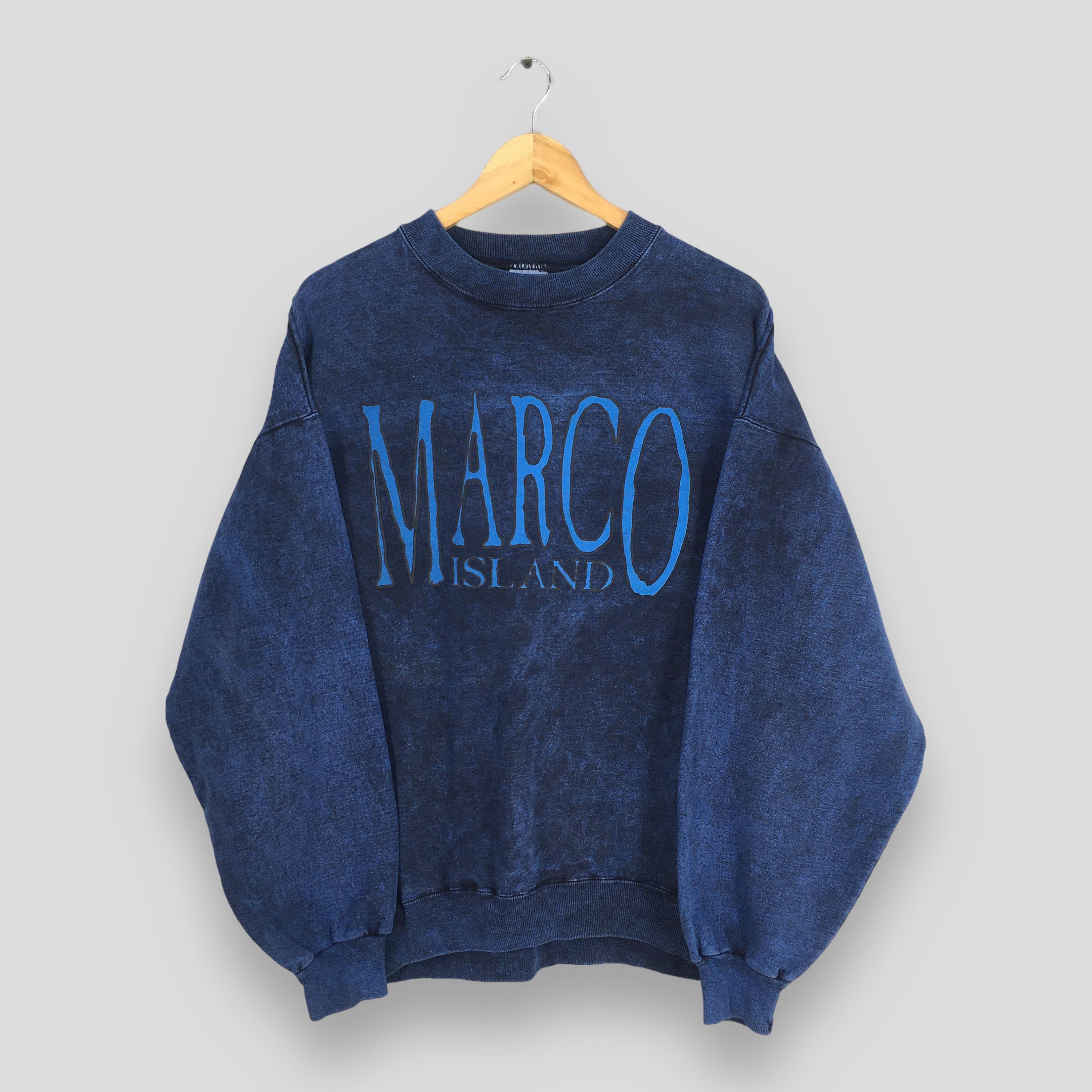 Image of Vintage Marco Island Florida Sweatshirt Xlarge in Blue, Men's