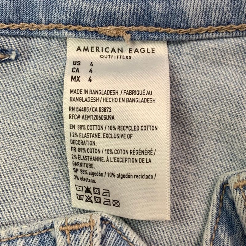 New American Eagle Womens Size 4 Baggy Jorts Denim Shorts
