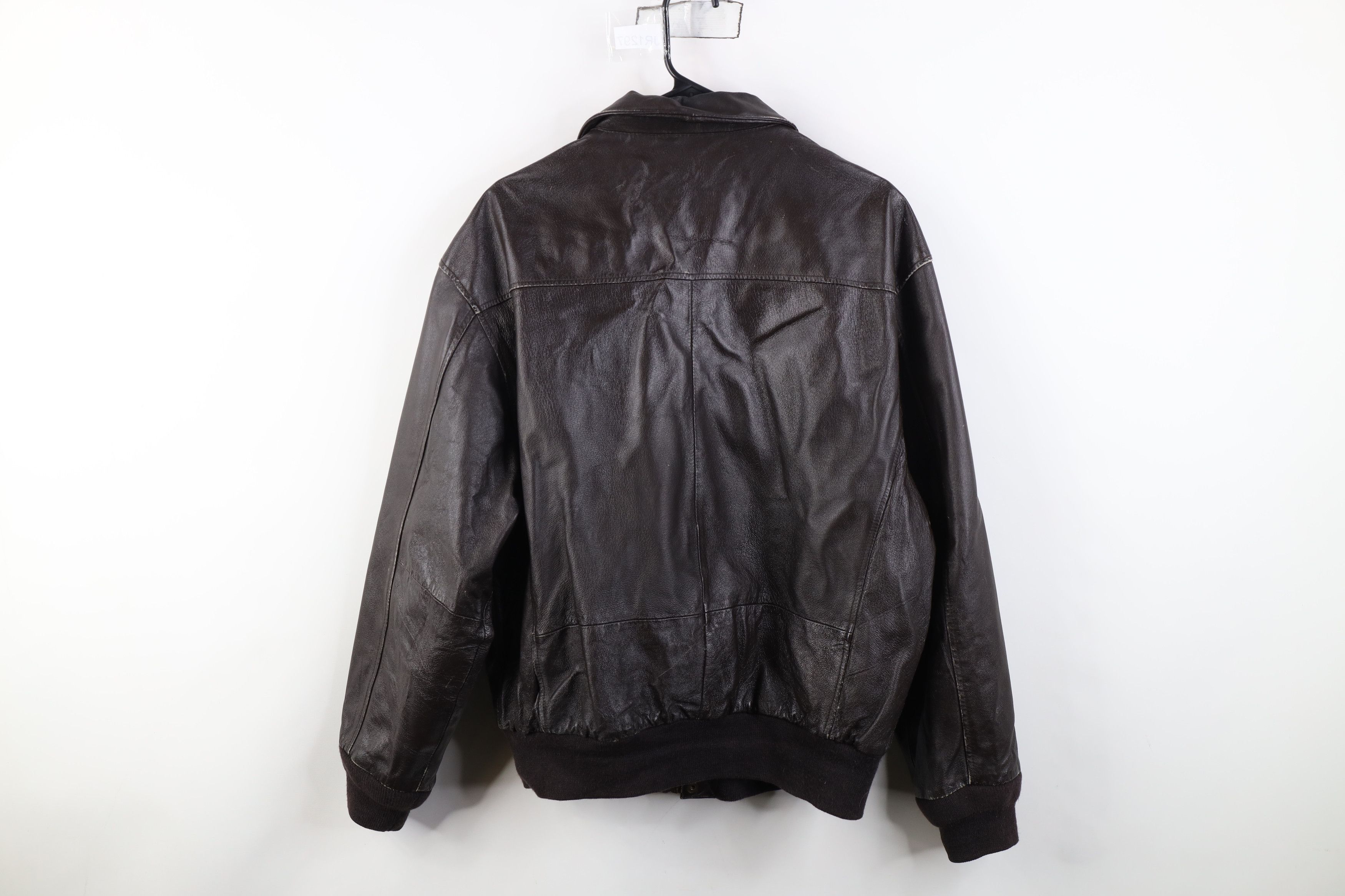 Vintage Vintage 90s Streetwear Force Leather Flight Bomber Jacket Size US M / EU 48-50 / 2 - 13 Thumbnail