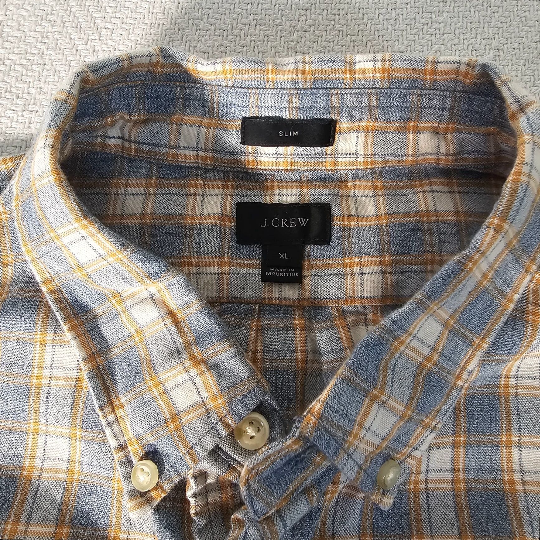 J.Crew VINTAGE J.CREW Men's Cotton Chambray Shirt Long Sleeve Casual Button-Down Plaid Blue Yellow XL Size US XL / EU 56 / 4 - 2 Thumbnail
