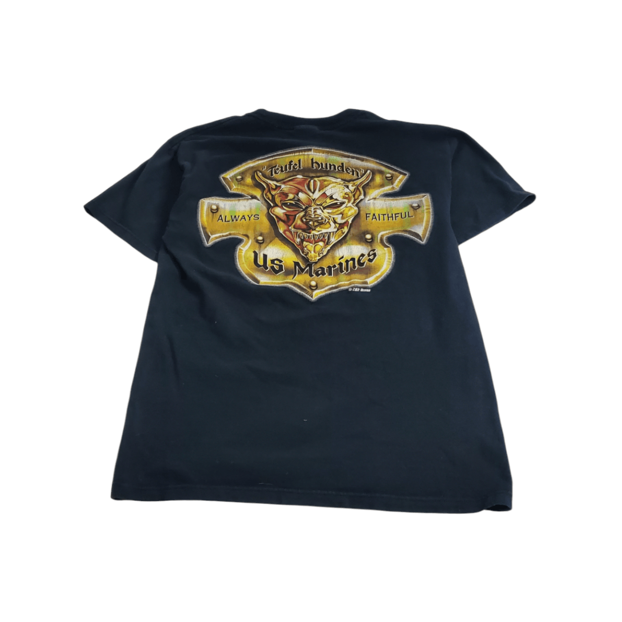 Vintage 90s US Marine Corps Devil Dogs T-Shirt. Size US M / EU 48-50 / 2 - 1 Thumbnail