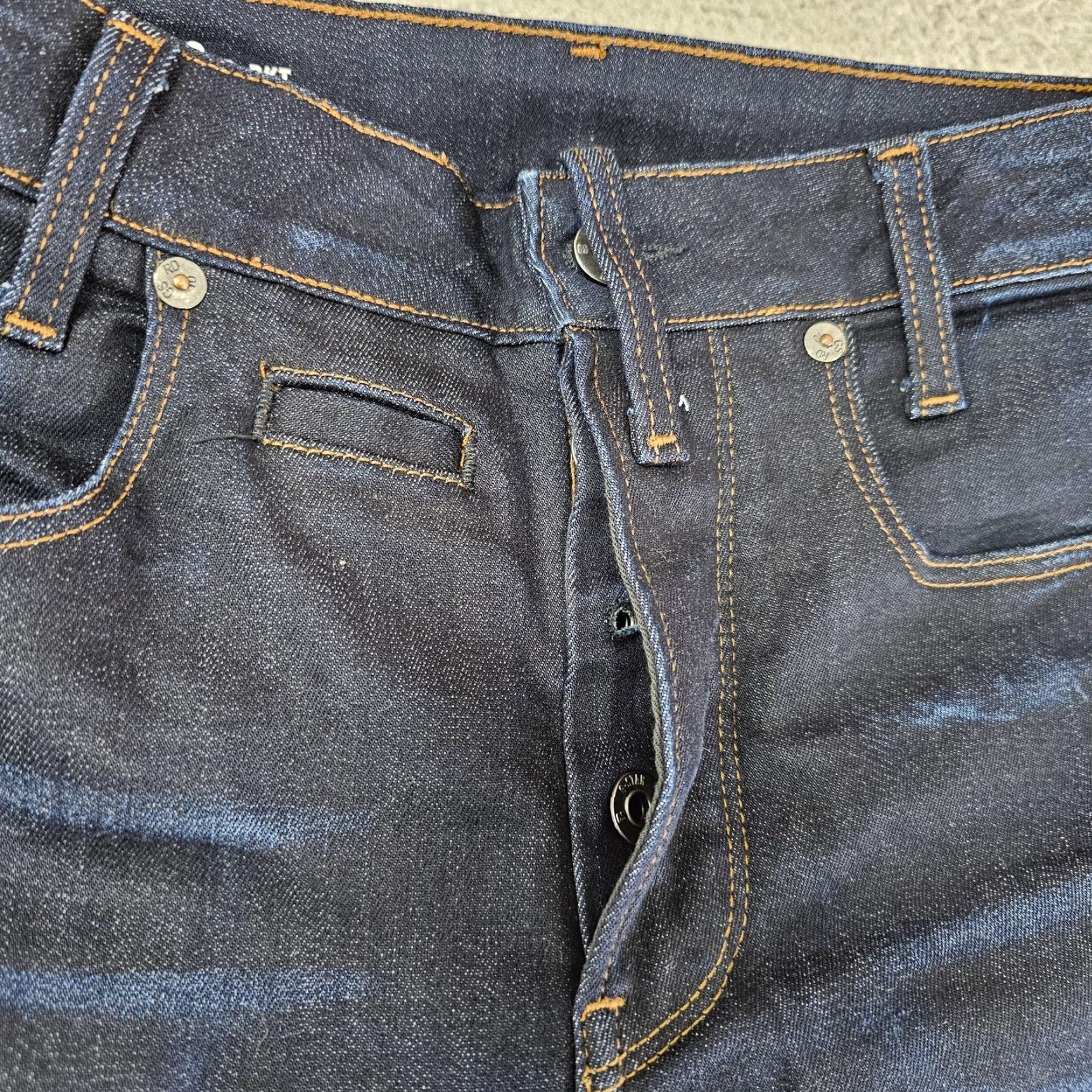 Vintage G-Star RAW Jeans Mens 29x26 Dark Blue D-Staq Slim Fit Button Fly Denim Jeans Size US 29 - 5 Thumbnail