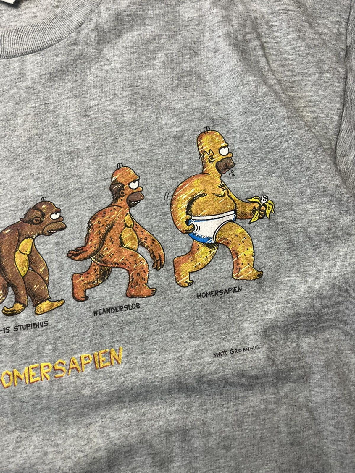 Cartoon Network Vintage 1999 Homer Simpson Evolution T- Shirt Homersapien Size US L / EU 52-54 / 3 - 9 Thumbnail