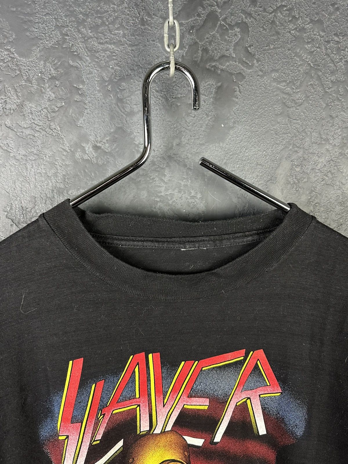 Vintage Vintage 90s Slayer Brockum Tour T-shirt 1992 Concert Rare Size US XL / EU 56 / 4 - 6 Thumbnail