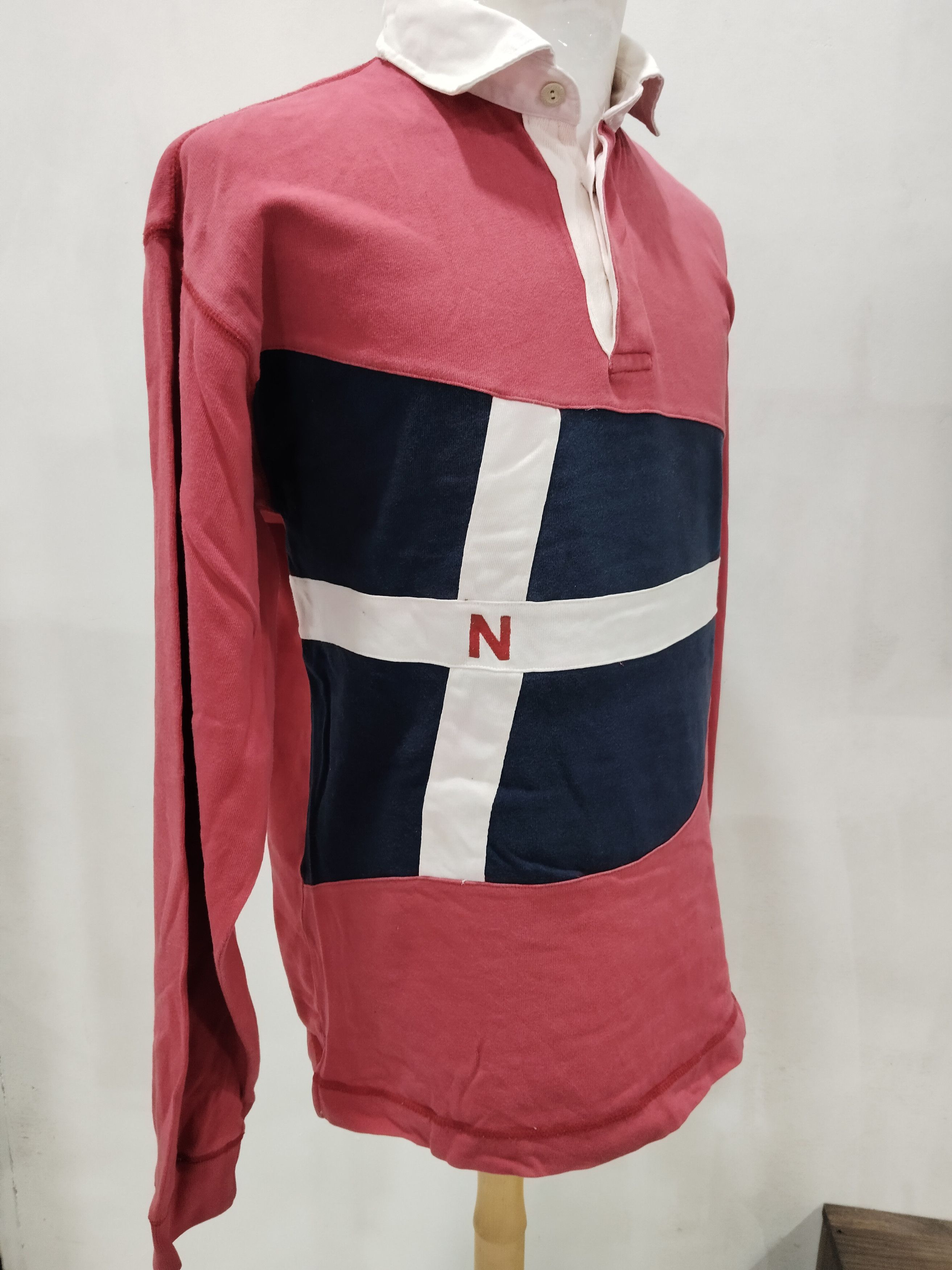 Nautica × Vintage Vintage Nautica Rugby Long Sleeve Tshirt Size US XL / EU 56 / 4 - 2 Thumbnail
