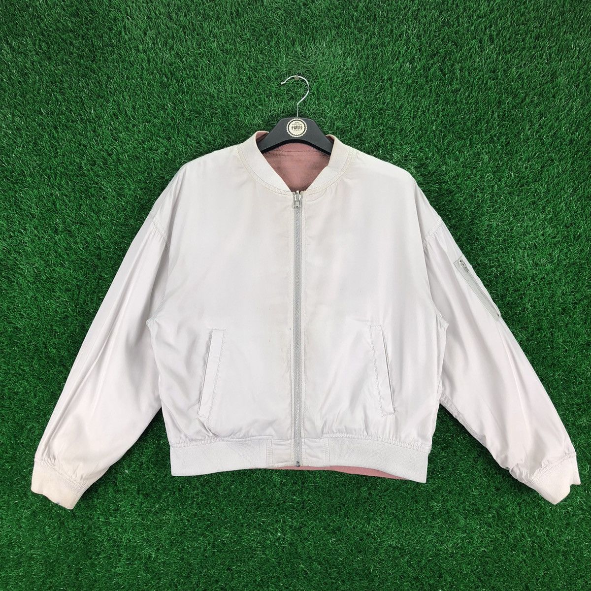 Japanese Brand Bomber Reversible Jacket Velvet by Earth Music & Exology Size US XS / EU 42 / 0 - 4 Thumbnail