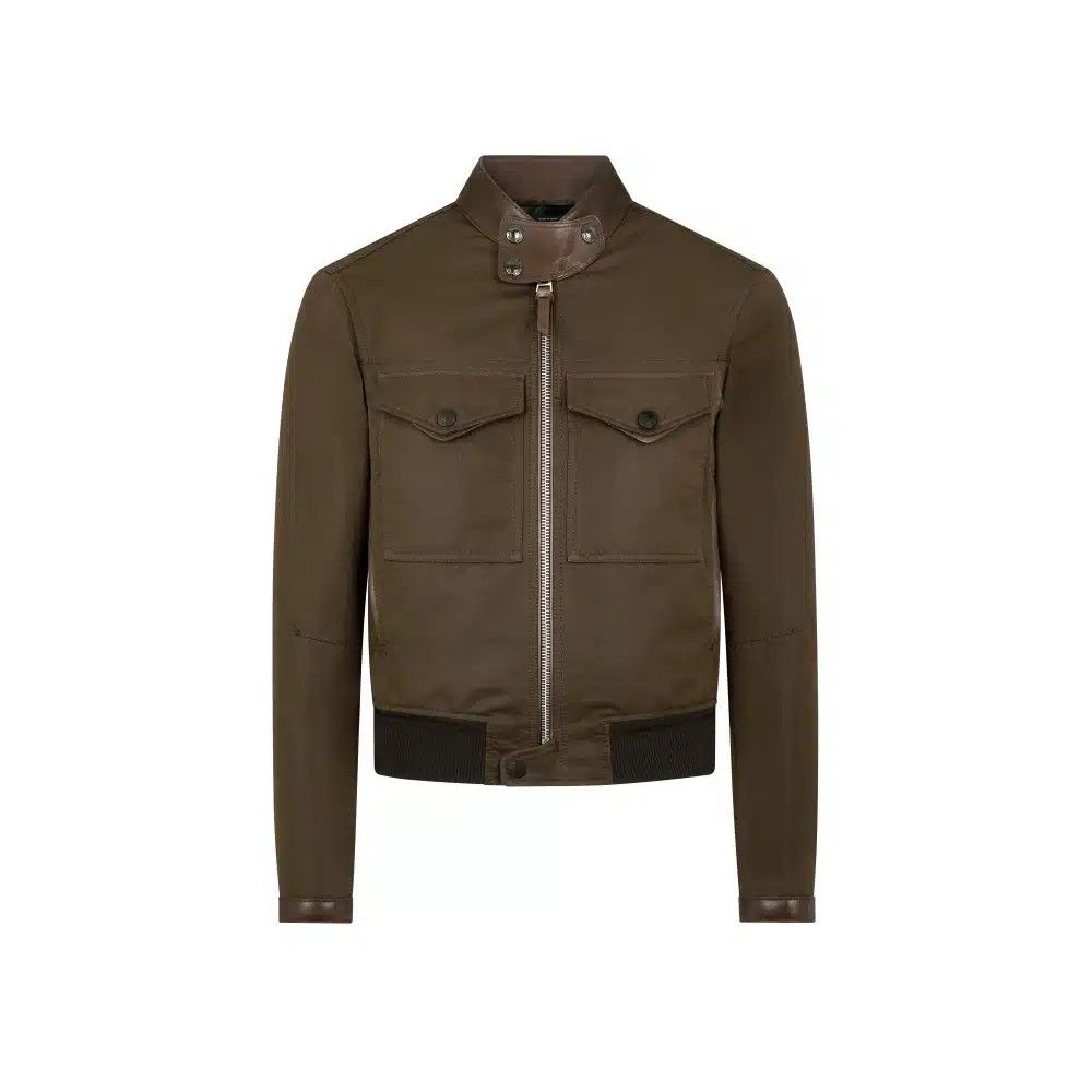 Tom Ford o1loc1c0225 OBS026 Compact Nylon Biker Blouson Jacket Brown Size US M / EU 48-50 / 2 - 1 Thumbnail
