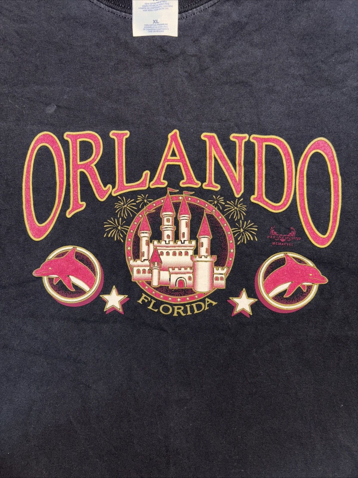 Tultex Vintage Orlando Florida Mens Size XL Black T-Shirt Size US XL / EU 56 / 4 - 3 Thumbnail