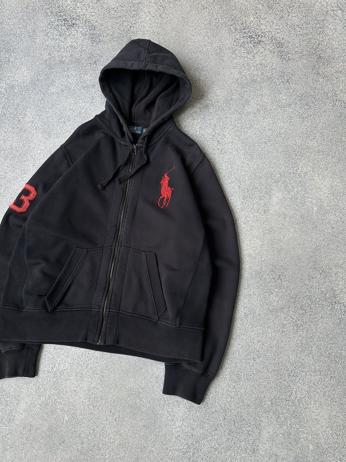 Polo Ralph Lauren × Vintage Vintage Polo Ralph Lauren Club Big Horse Zip Hoodie Size US M / EU 48-50 / 2 - 2 Thumbnail