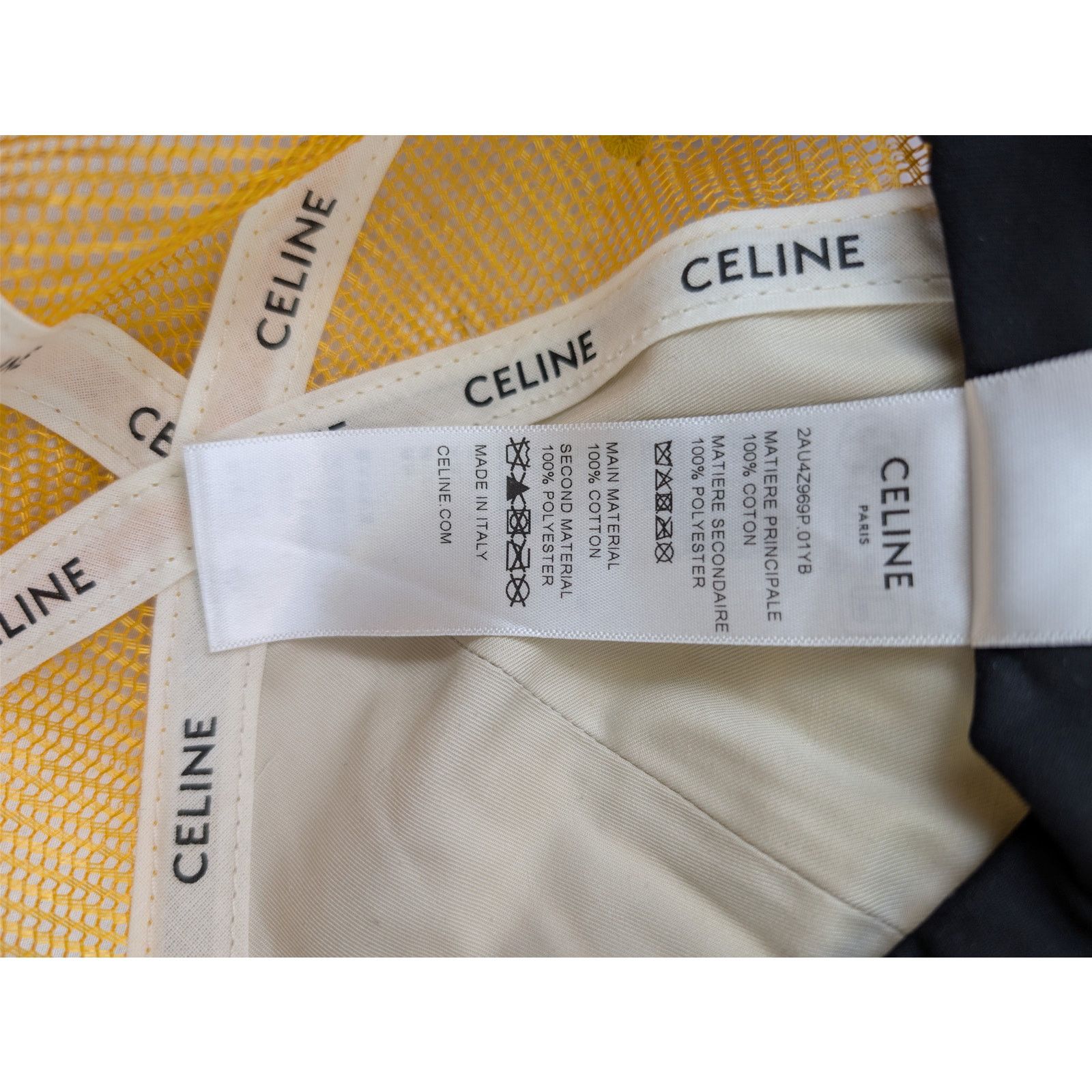 Celine o1rshd1 Size: M / mesh baseball Cap / Hat in Yellow/Beige Size ONE SIZE - 13 Thumbnail