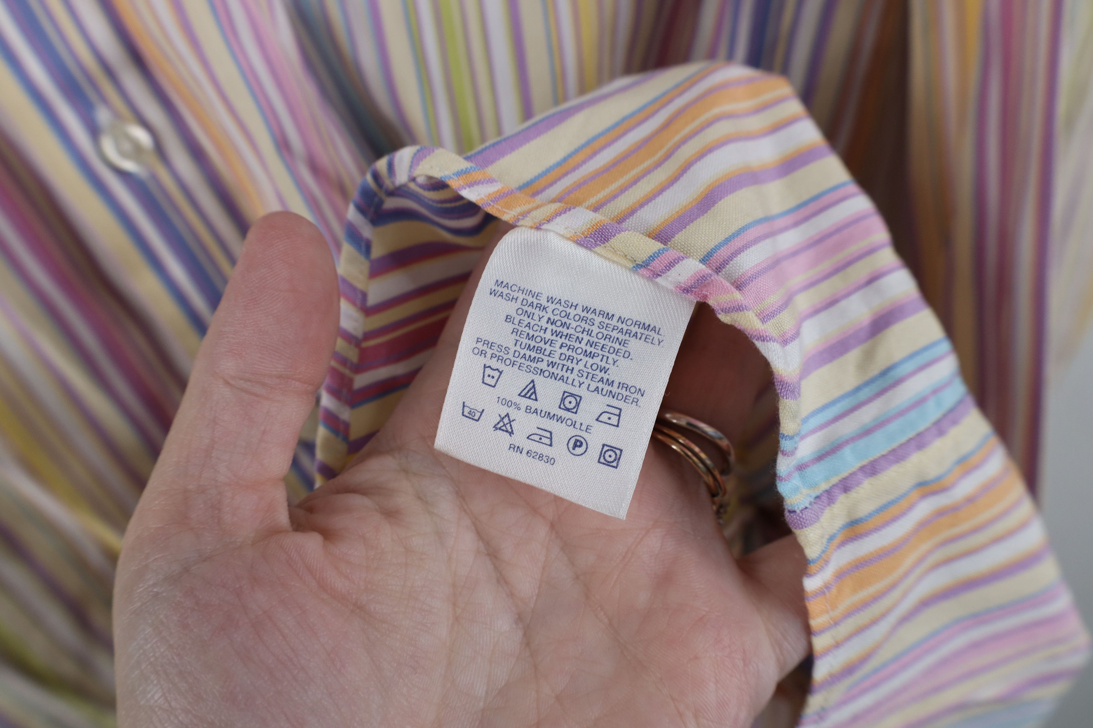 Lands' End Vintage Lands End Striped Pinpoint Oxford Button Down Shirt Size US L / EU 52-54 / 3 - 8 Thumbnail