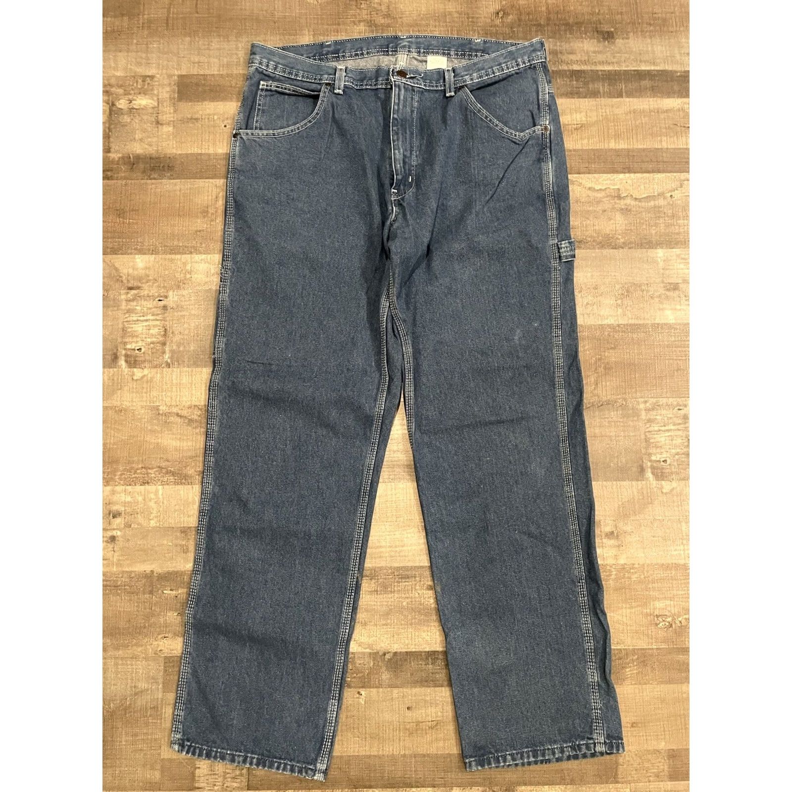 Vintage Key Jeans Jeans 38x32 Blue Denim Straight Leg Workwear Mens Big & Tall 38in Inseam 32in Cotton Blend Size US 38 / EU 54 - 4 Thumbnail