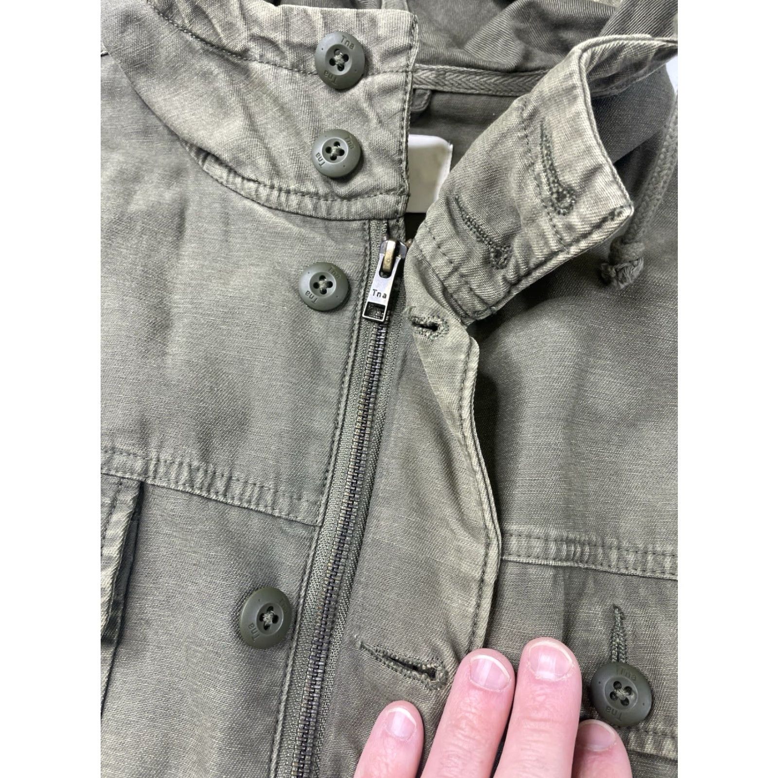 TNA TNA Hooded Fatigue Jacket Green Field Coat Jacket Womens Size 2 Size XS / US 0-2 / IT 36-38 - 6 Thumbnail