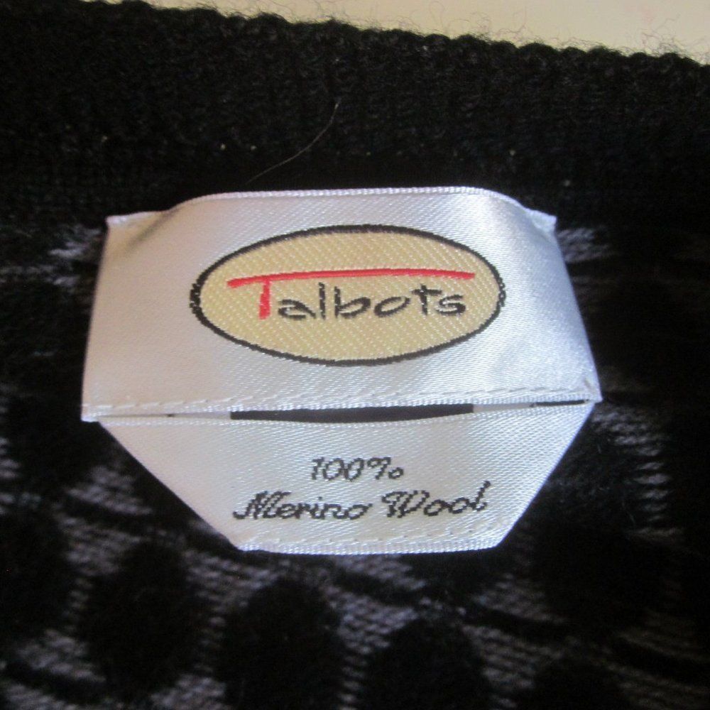 Robert Talbott Talbots Wool Vest Sweater Top Black & Gray 1980's Vintage Size M / US 6-8 / IT 42-44 - 3 Thumbnail