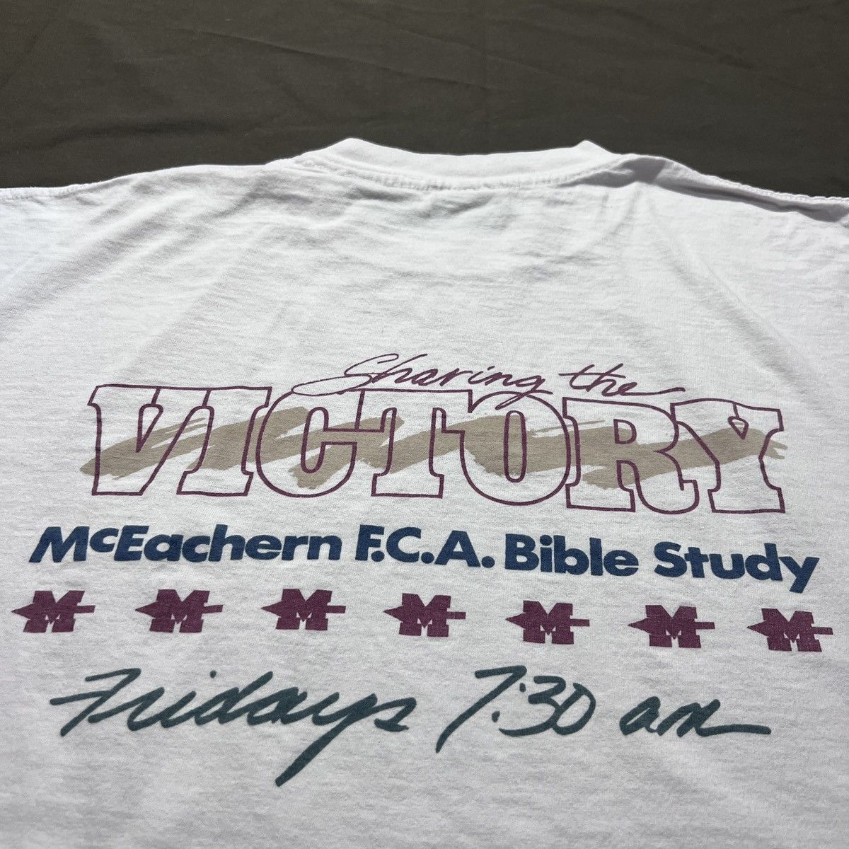 Vintage Vintage 90s FCA Bible Study Jesus God Holy Promo Tee 2XL Size US XXL / EU 58 / 5 - 8 Thumbnail