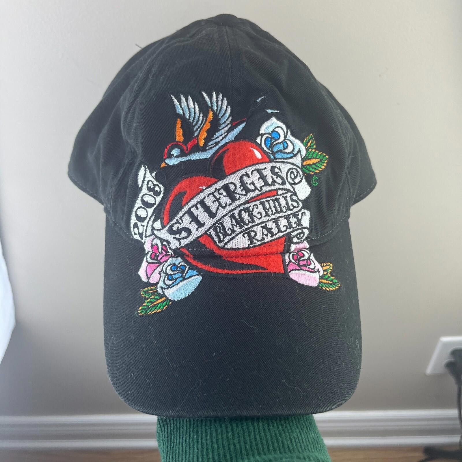 Harley Davidson Vintage Y2K Sturgis Ed Heart Harley Strapback Hat Hardy Size ONE SIZE - 1 Thumbnail