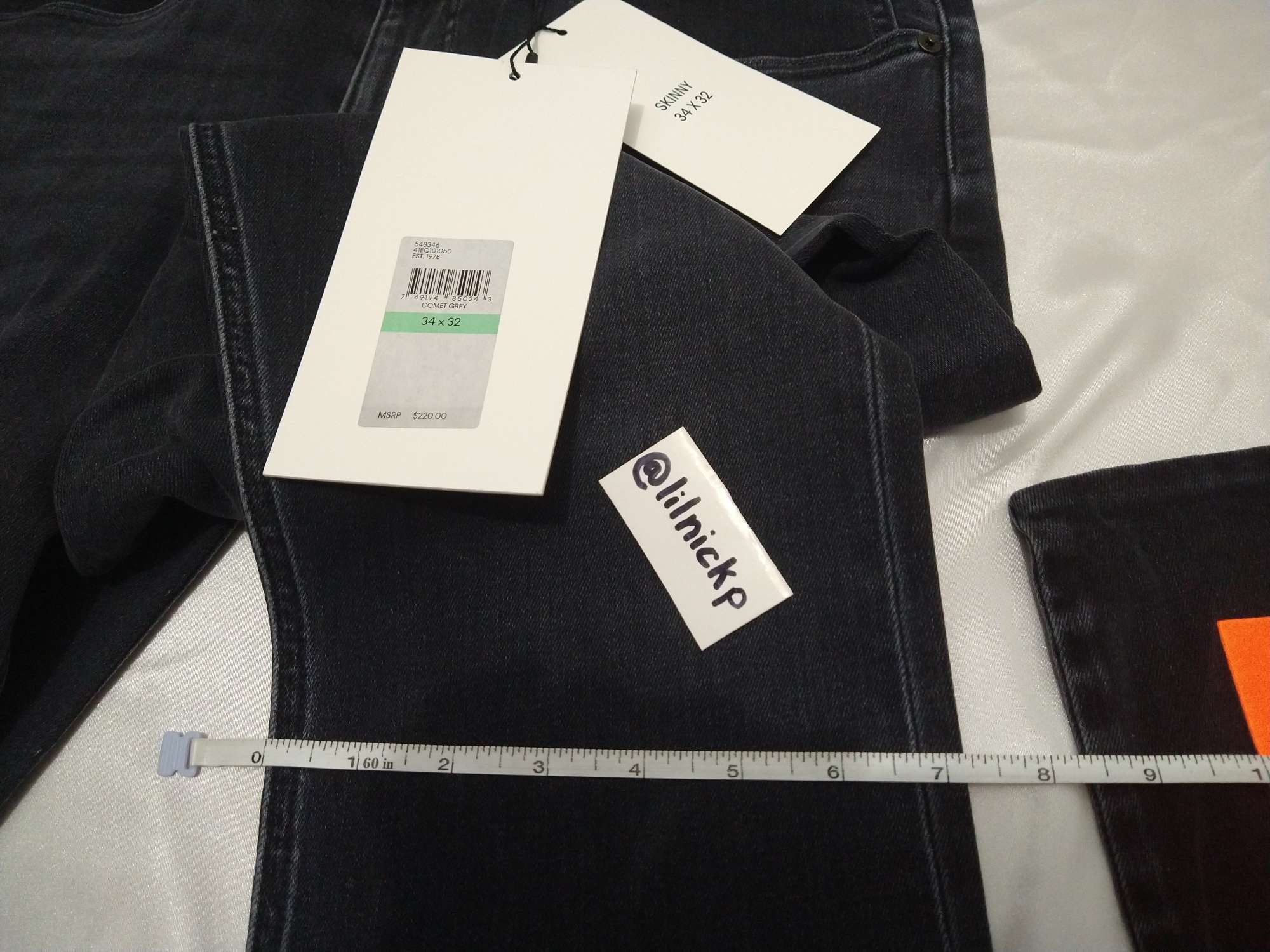 Calvin Klein 205W39NYC EST. 1978 Skinny Leg Comet Grey Jeans Size US 34 / EU 50 - 10 Thumbnail