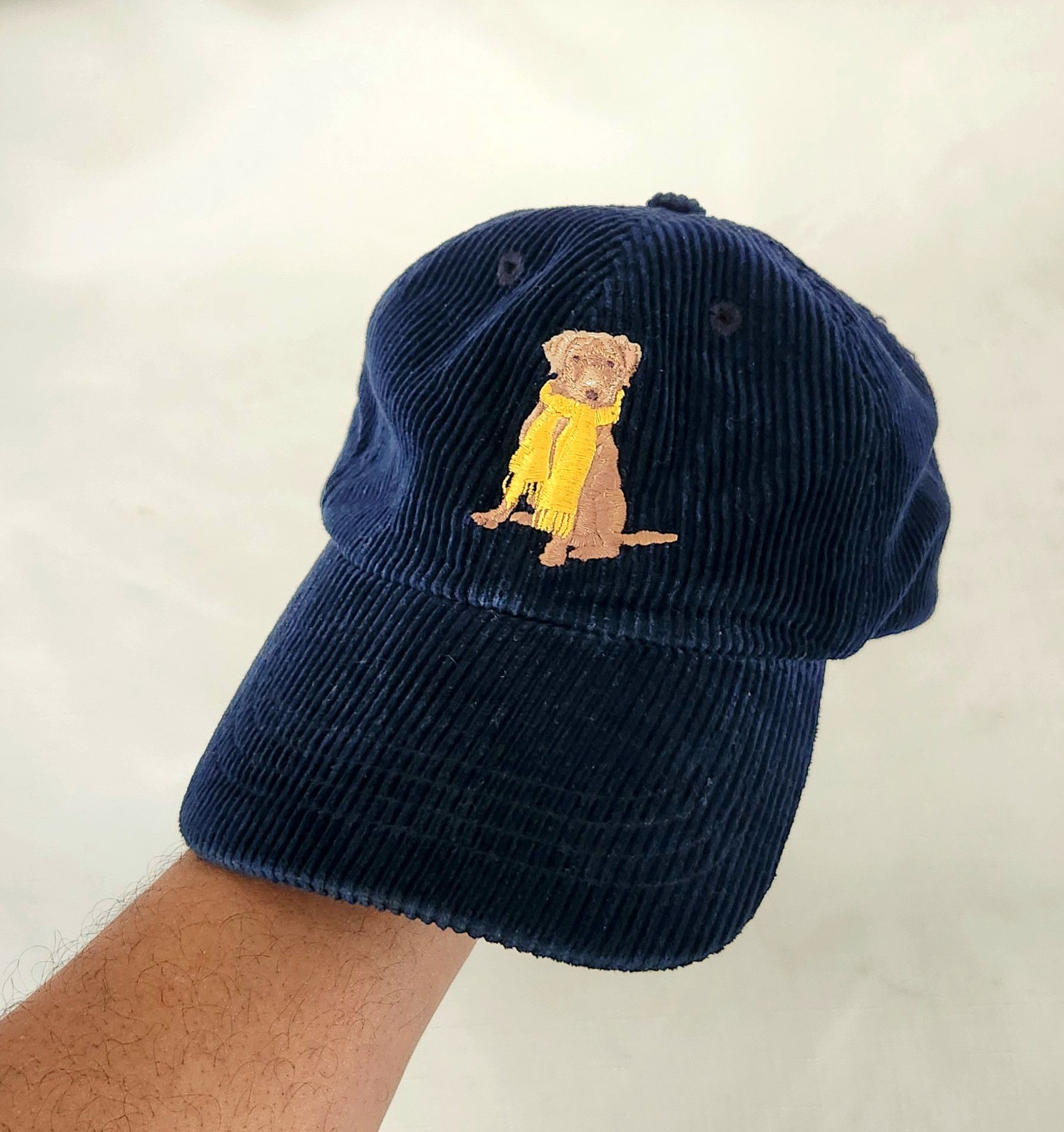 Cremieux × Designer Cremieux Lab Dog Embroidery One Size Blue Corduroy Size ONE SIZE - 1 Thumbnail