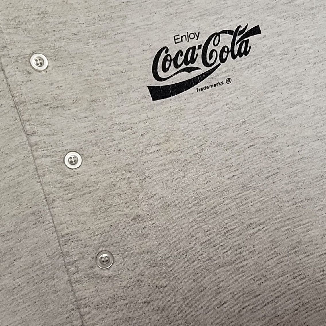 Vintage VTG Coca Cola Baseball Jersey Shirt Men XL Gray Made In USA Promo Streetwear 90s Size US XL / EU 56 / 4 - 5 Thumbnail