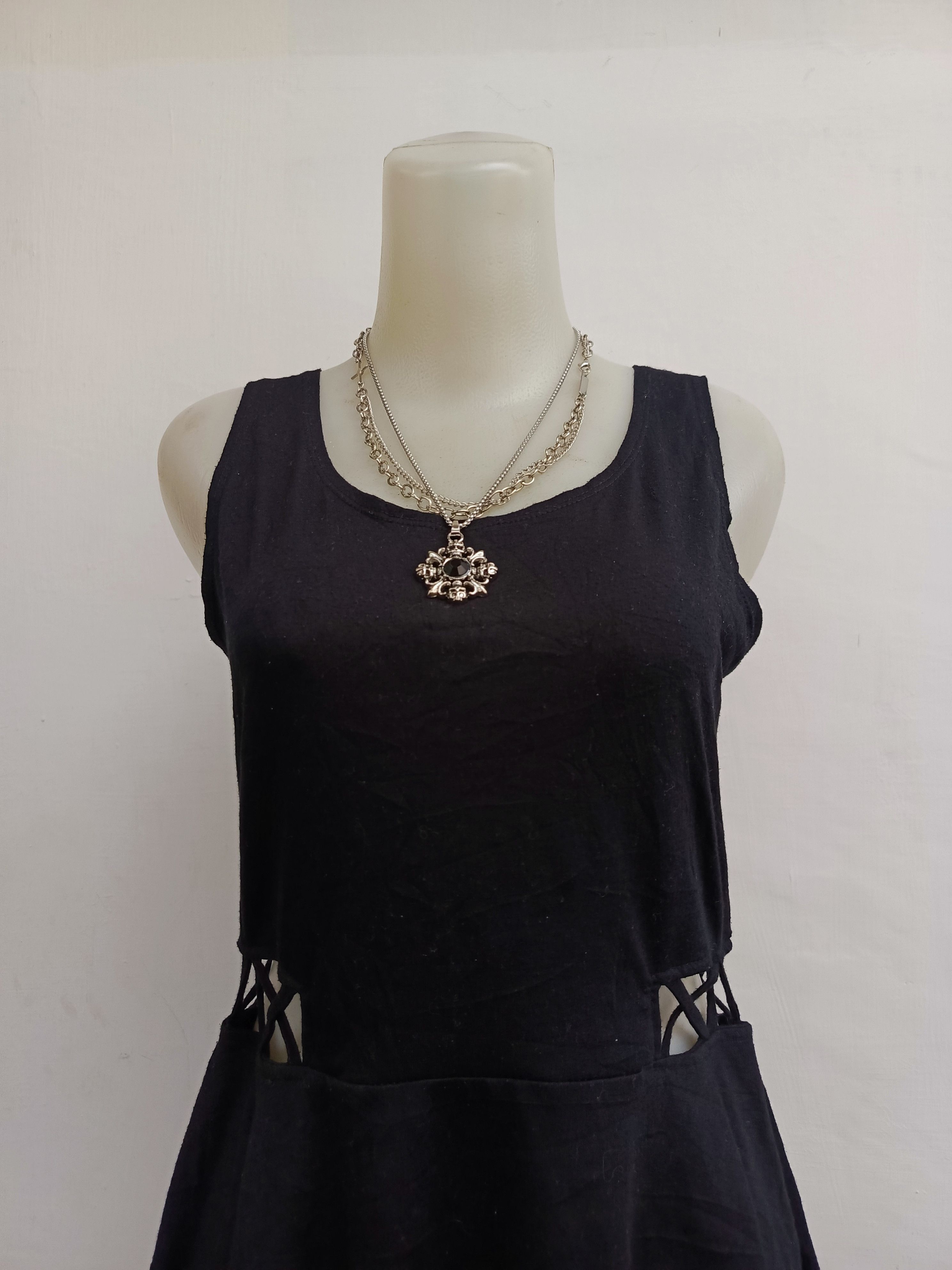 Japanese Brand OZOC Black Tank Top Japanese Style Size XS / US 0-2 / IT 36-38 - 2 Thumbnail