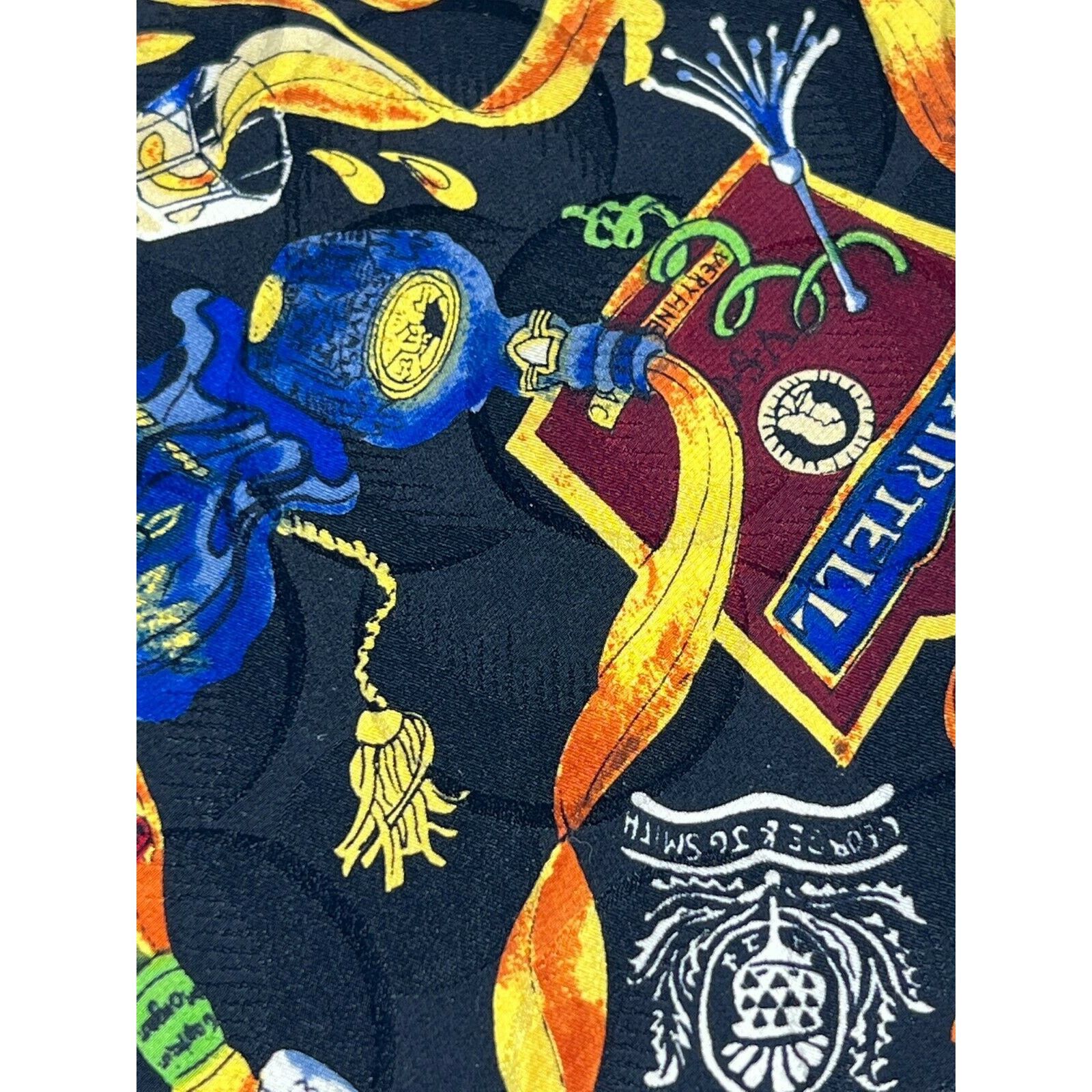 Nicole Miller Nicole Miller Mens Tie Novelty Black Blue 100% Silk Necktie Size ONE SIZE - 7 Thumbnail