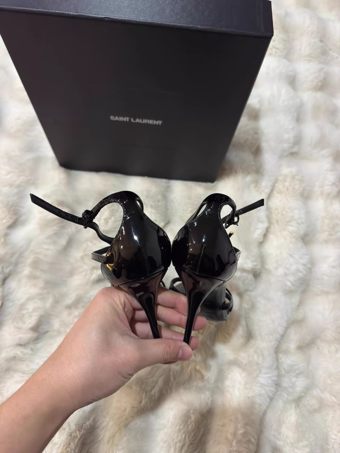 Saint Laurent Paris Saint Laurent Classic Black Gold Heels 38 Size US 7.5 / IT 37.5 - 7 Thumbnail