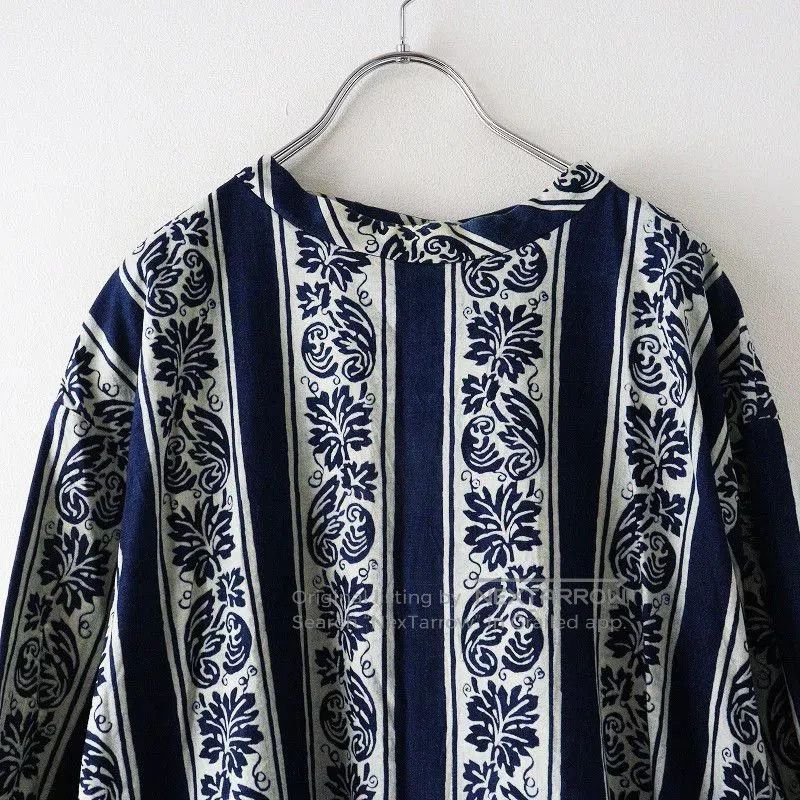 45rpm Blue Dyed Floral Long Dress. Size M / US 6-8 / IT 42-44 - 9 Thumbnail