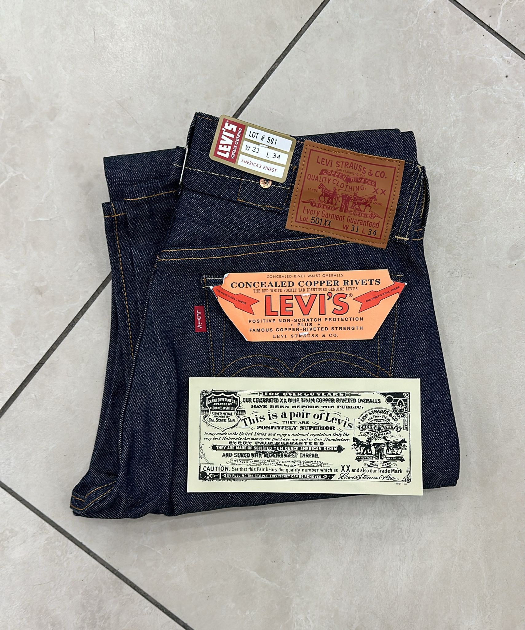 Levi's Vintage Clothing LVC Levi's Vintage Clothing 1937 501XX BigE Selvedge Jeans Size US 31 - 1 Thumbnail