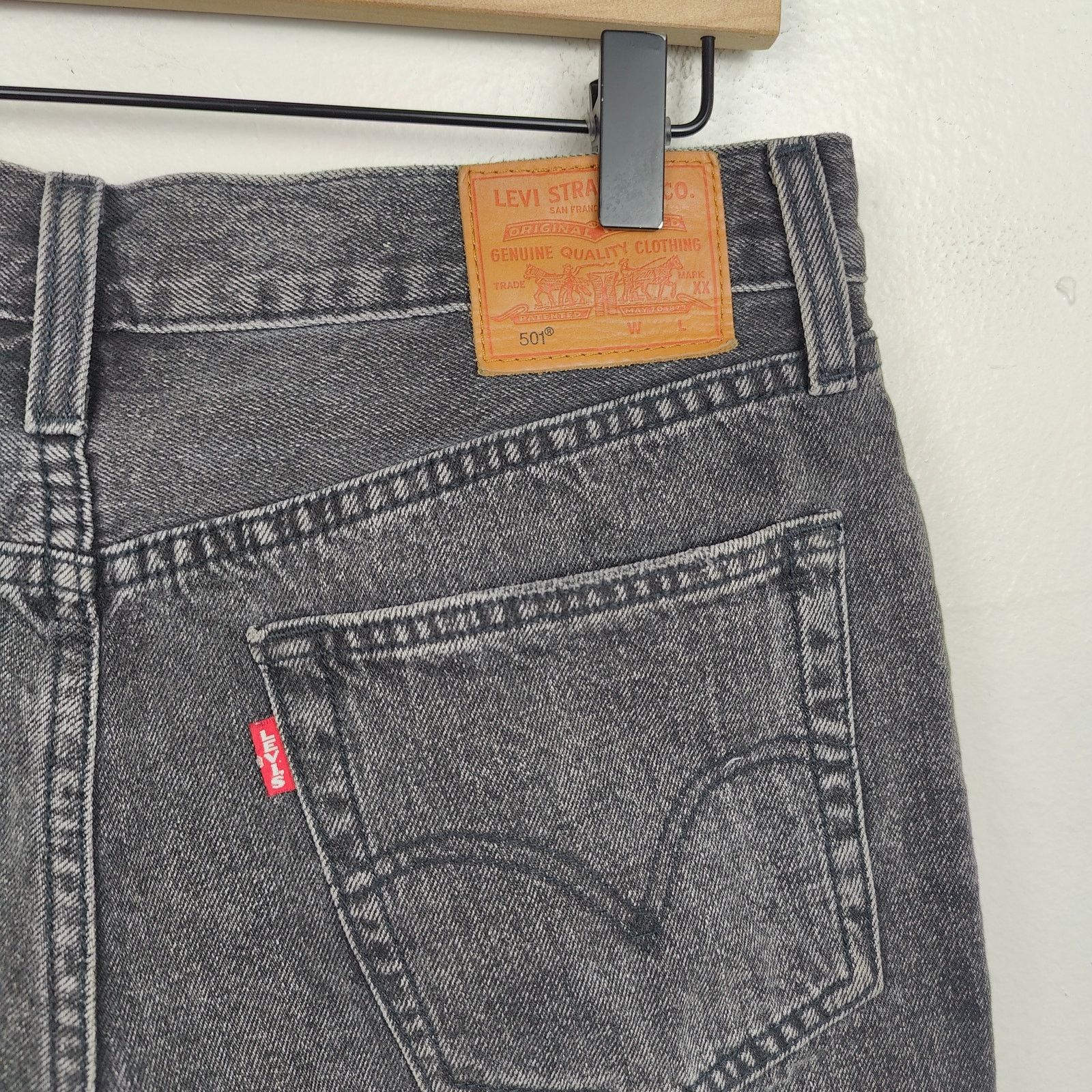 Levi's Levis 501 Original Shorts Womens 29 Trashed Black Distressed Size 29" - 4 Thumbnail