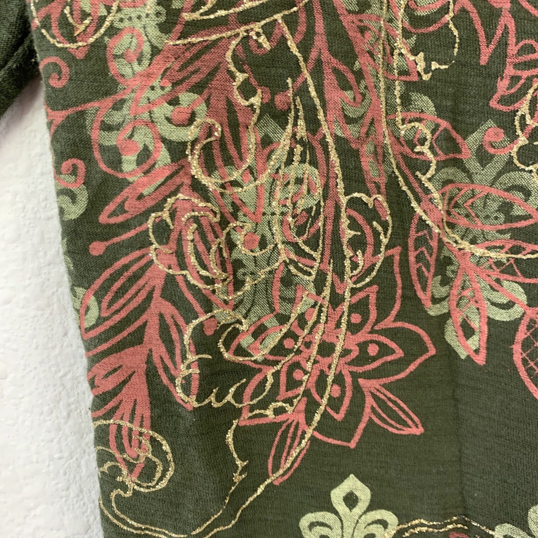 Vintage VINTAGE Daytrip Shirt Long Sleeve Graphic Em0 Floral Paisley Boho Green Pink Gold L Womens Size L Size L / US 10 / IT 46 - 4 Thumbnail