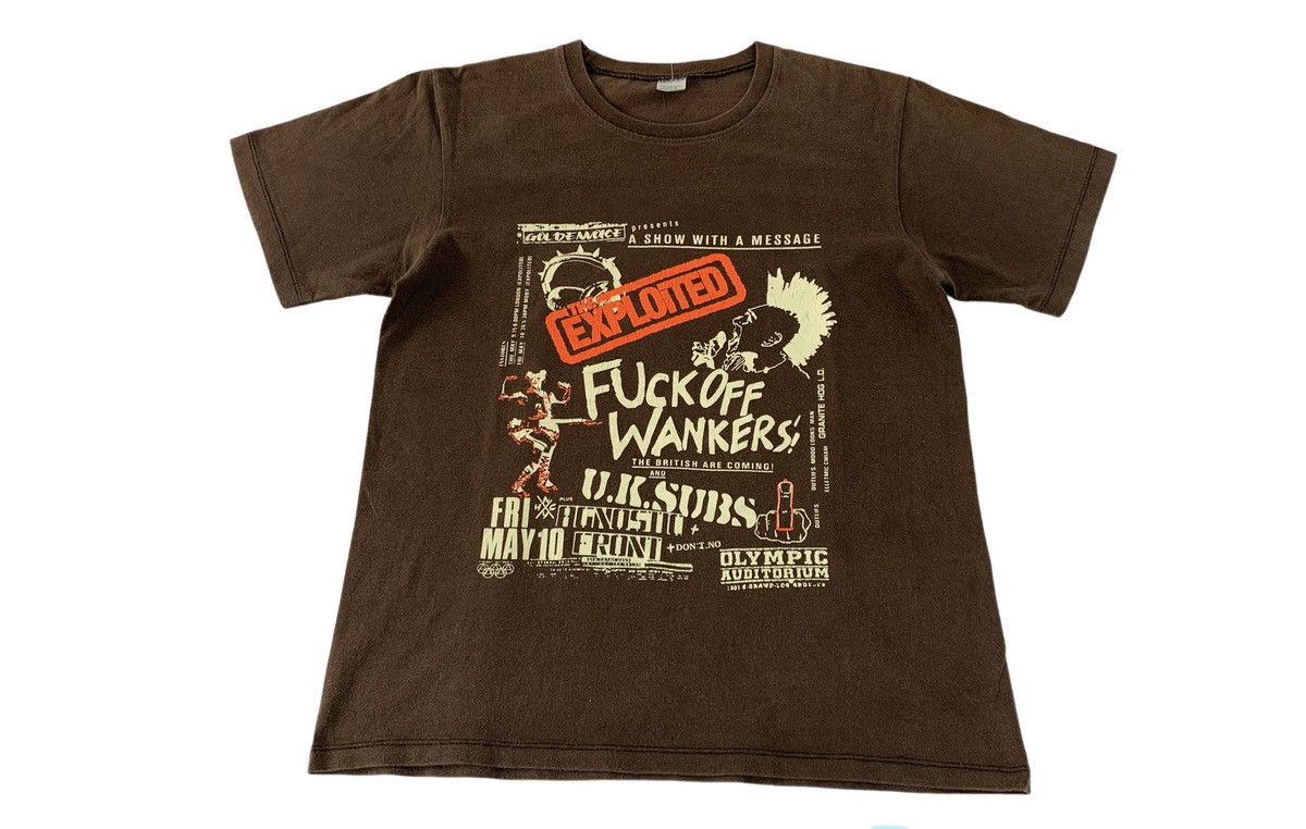 Vintage Exploited Scott Rock UK Sub Fuckoff Wankers Big Logo Tee Size US S / EU 44-46 / 1 - 1 Thumbnail